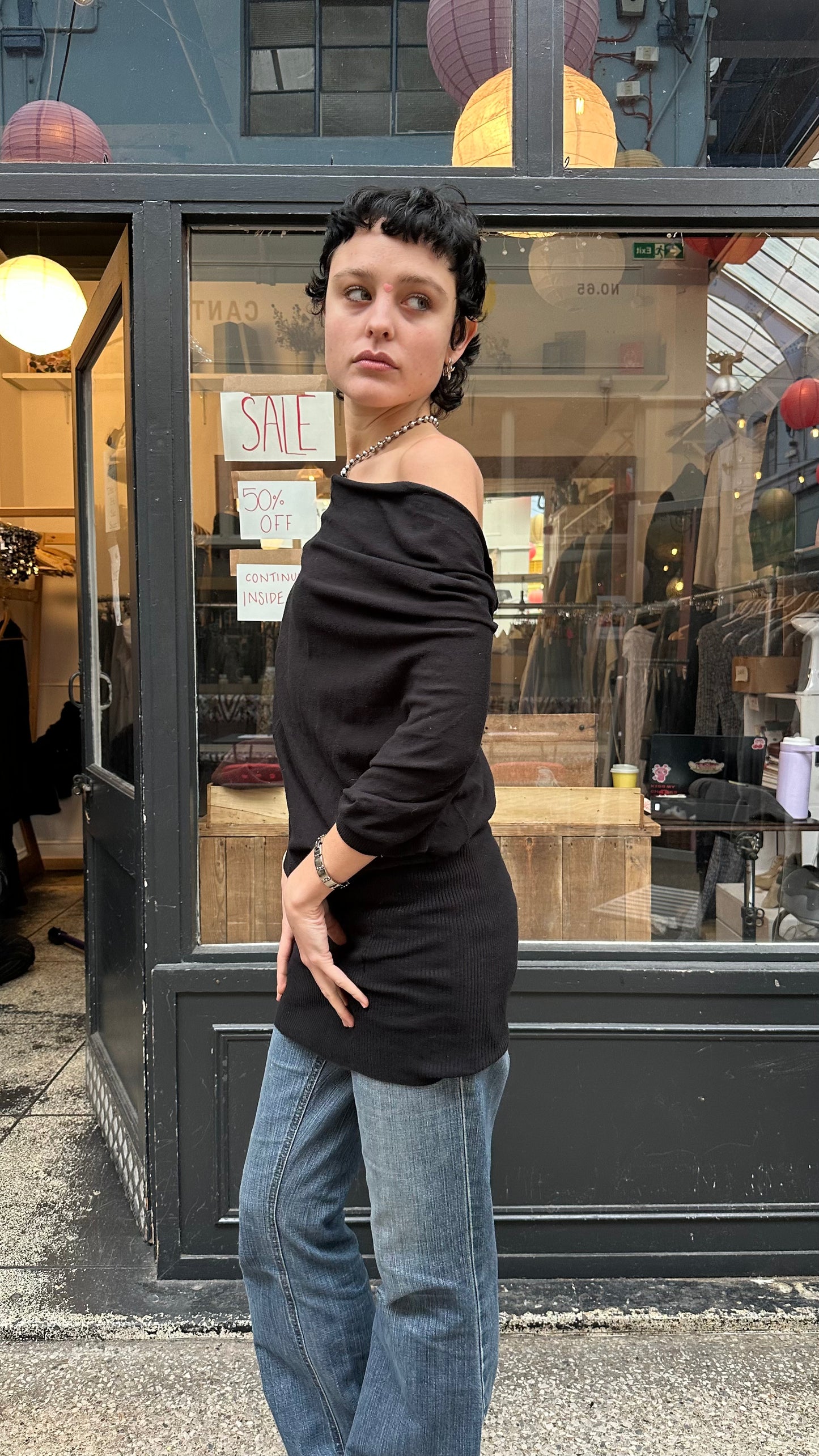 All Saints black slouchy dress