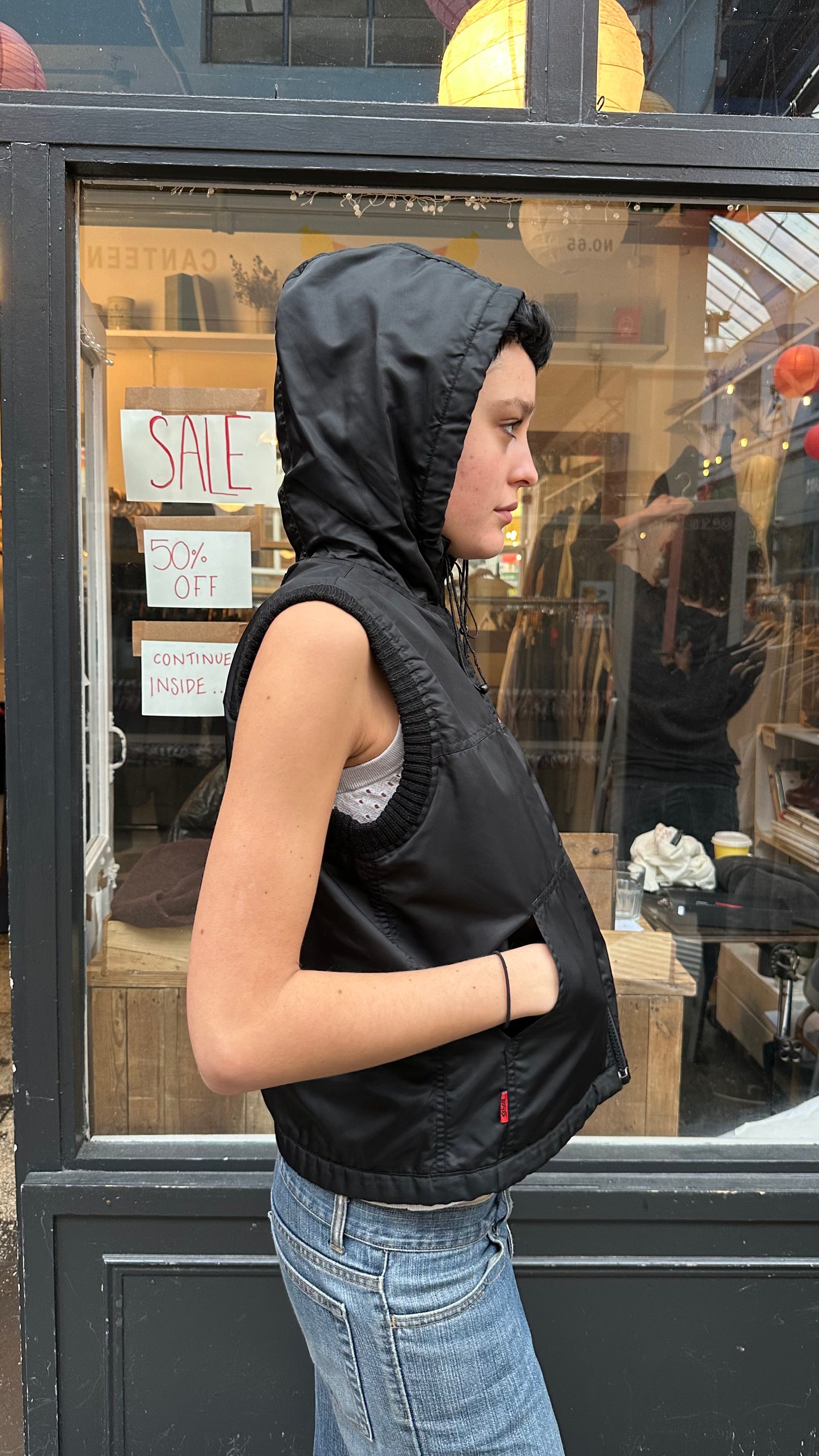 Schott reversible hooded gillet