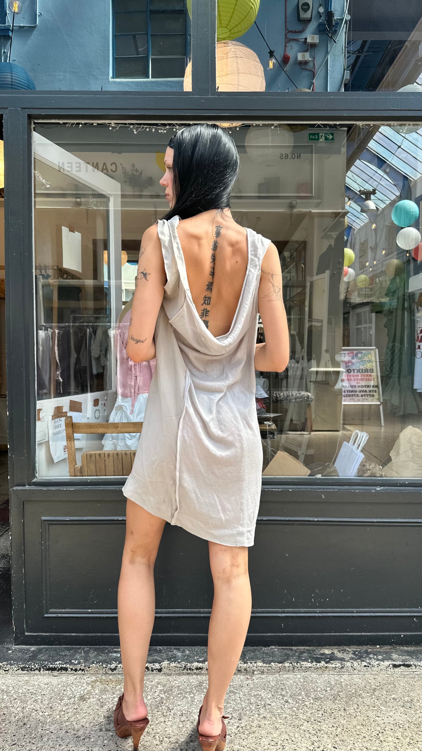 Grey slip dress