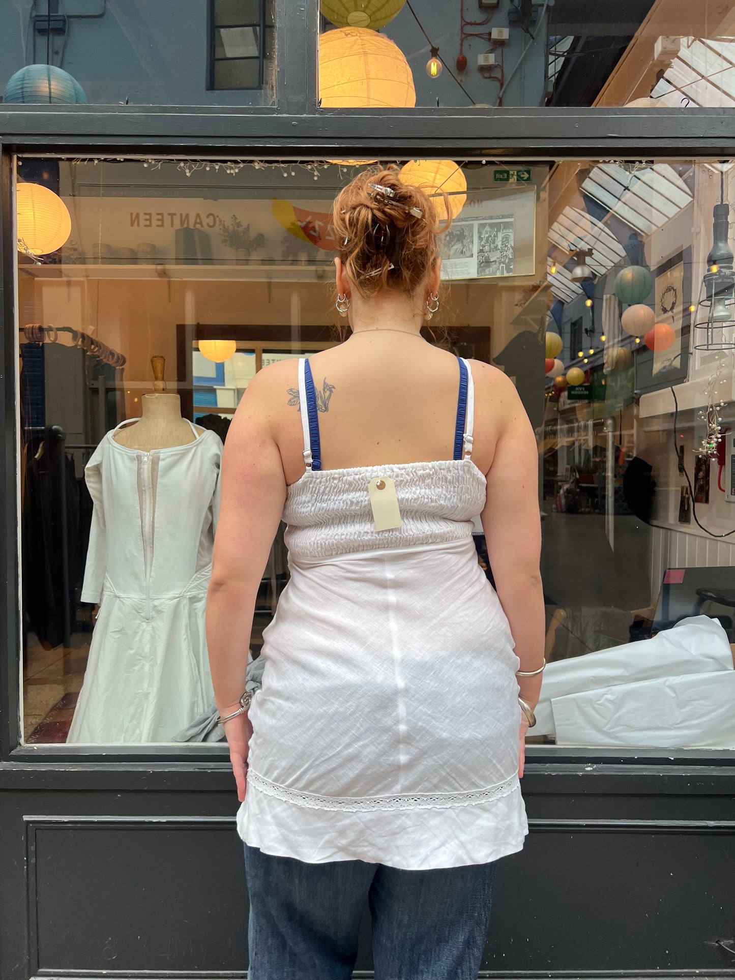 White linen dress