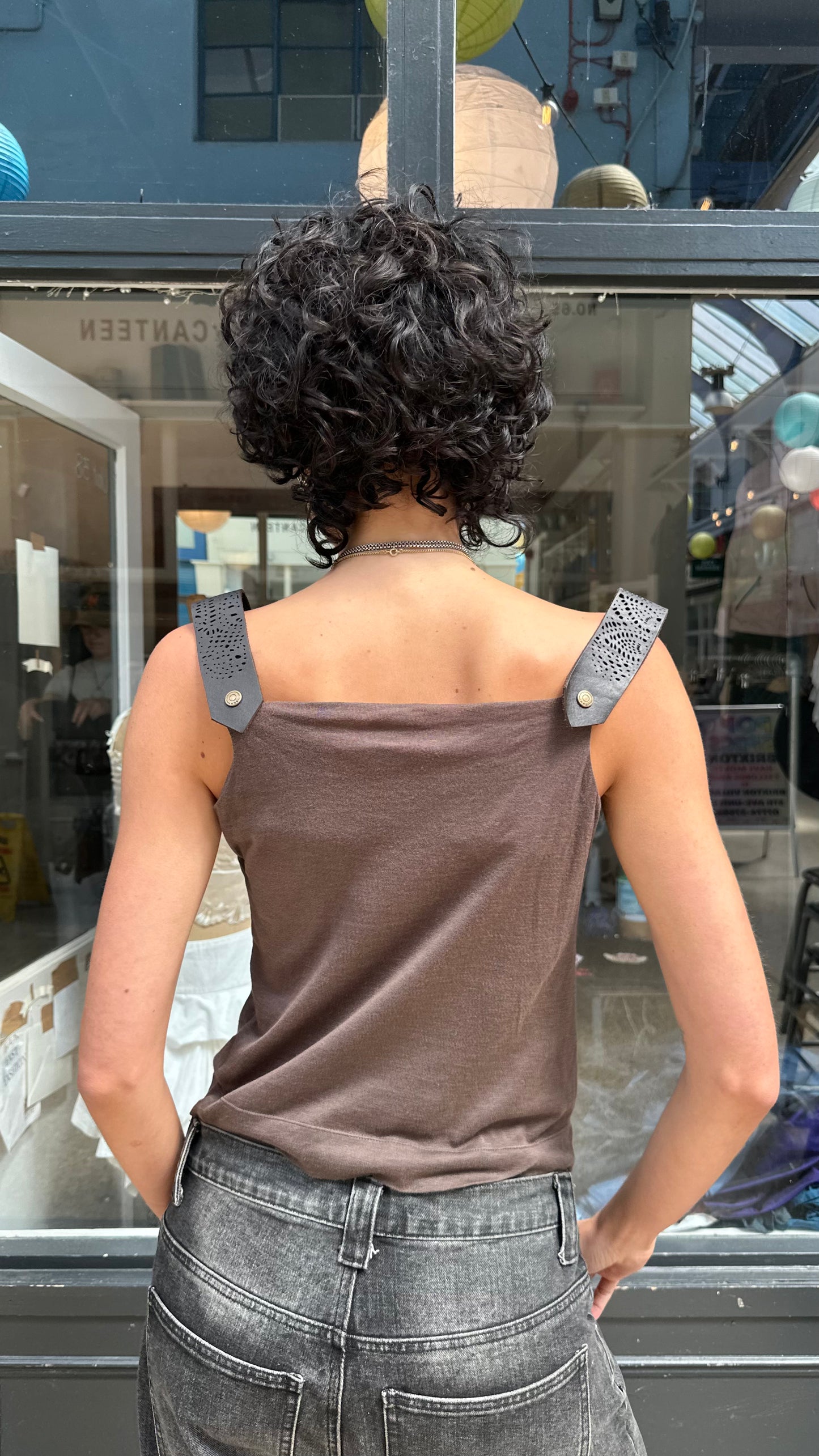 Brown tank with leather straps