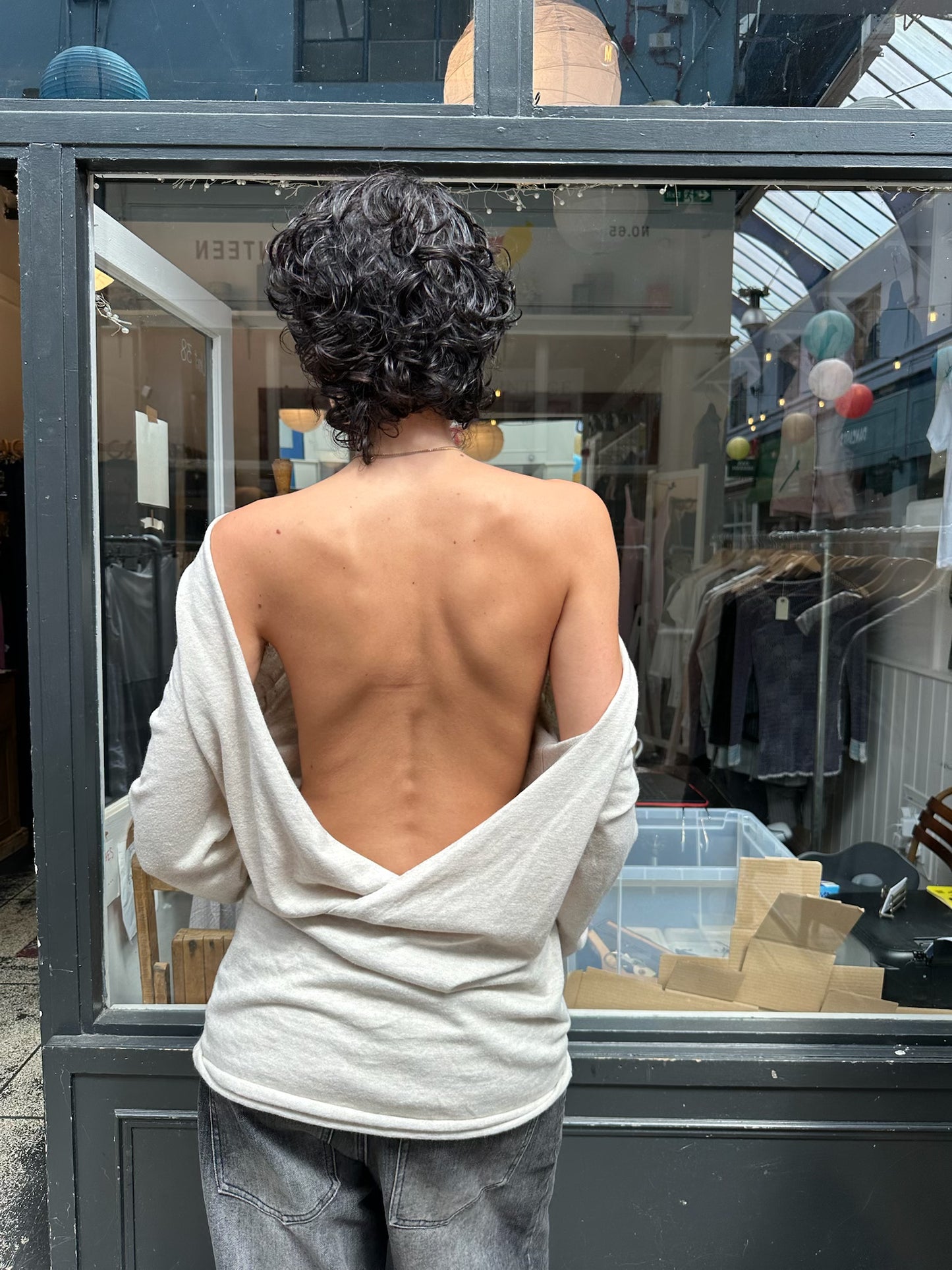 low back slouchy knit