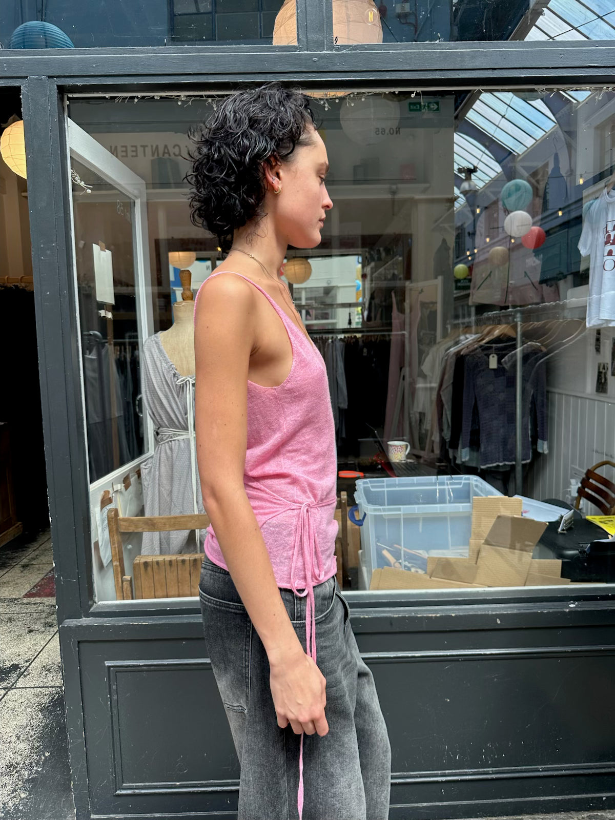 Pink knit top