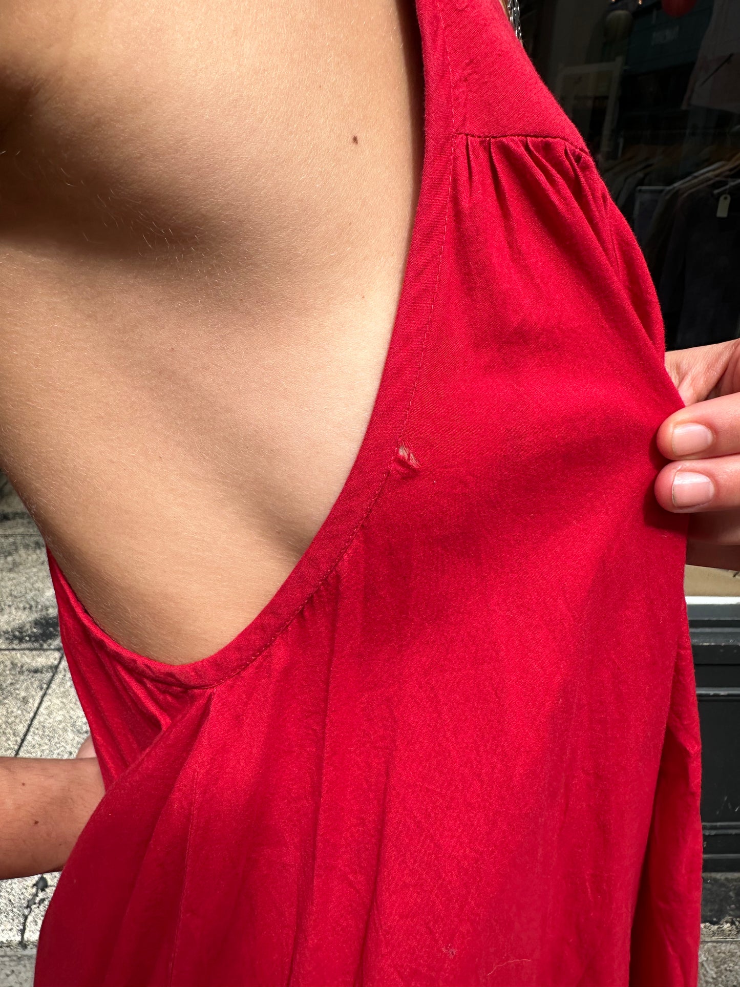 Red shift dress