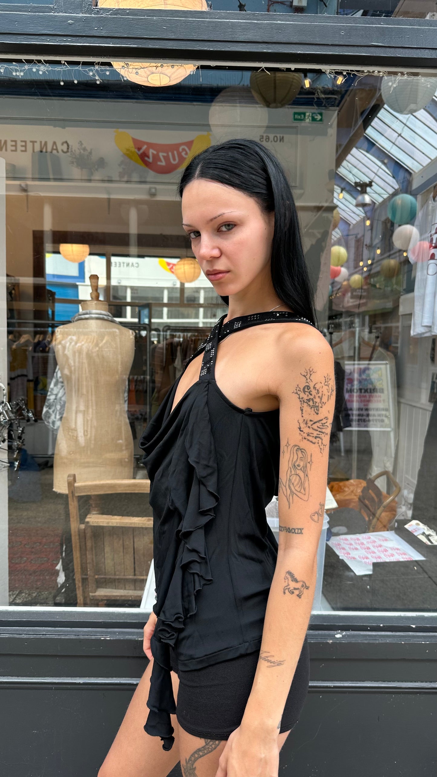 Patrizia Pepe Black low back tank