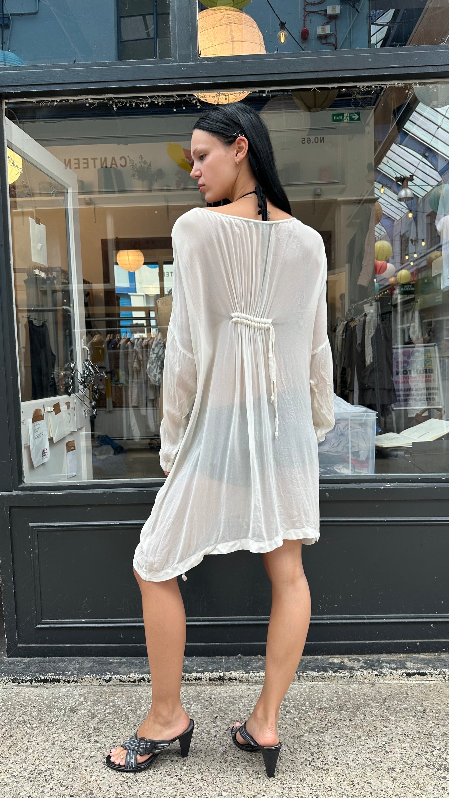 white sheer dress