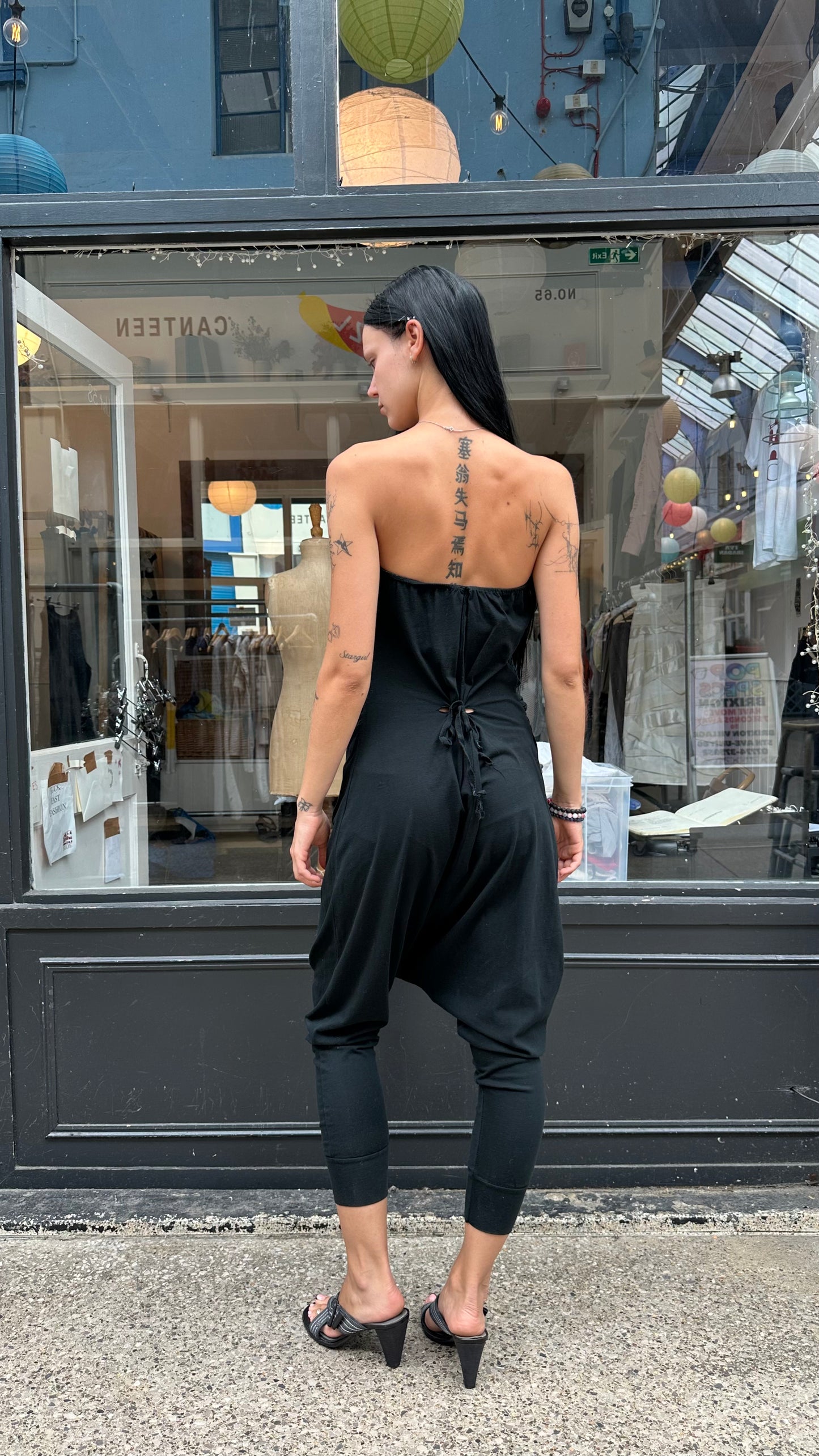 Black drop crotch jumpsuit