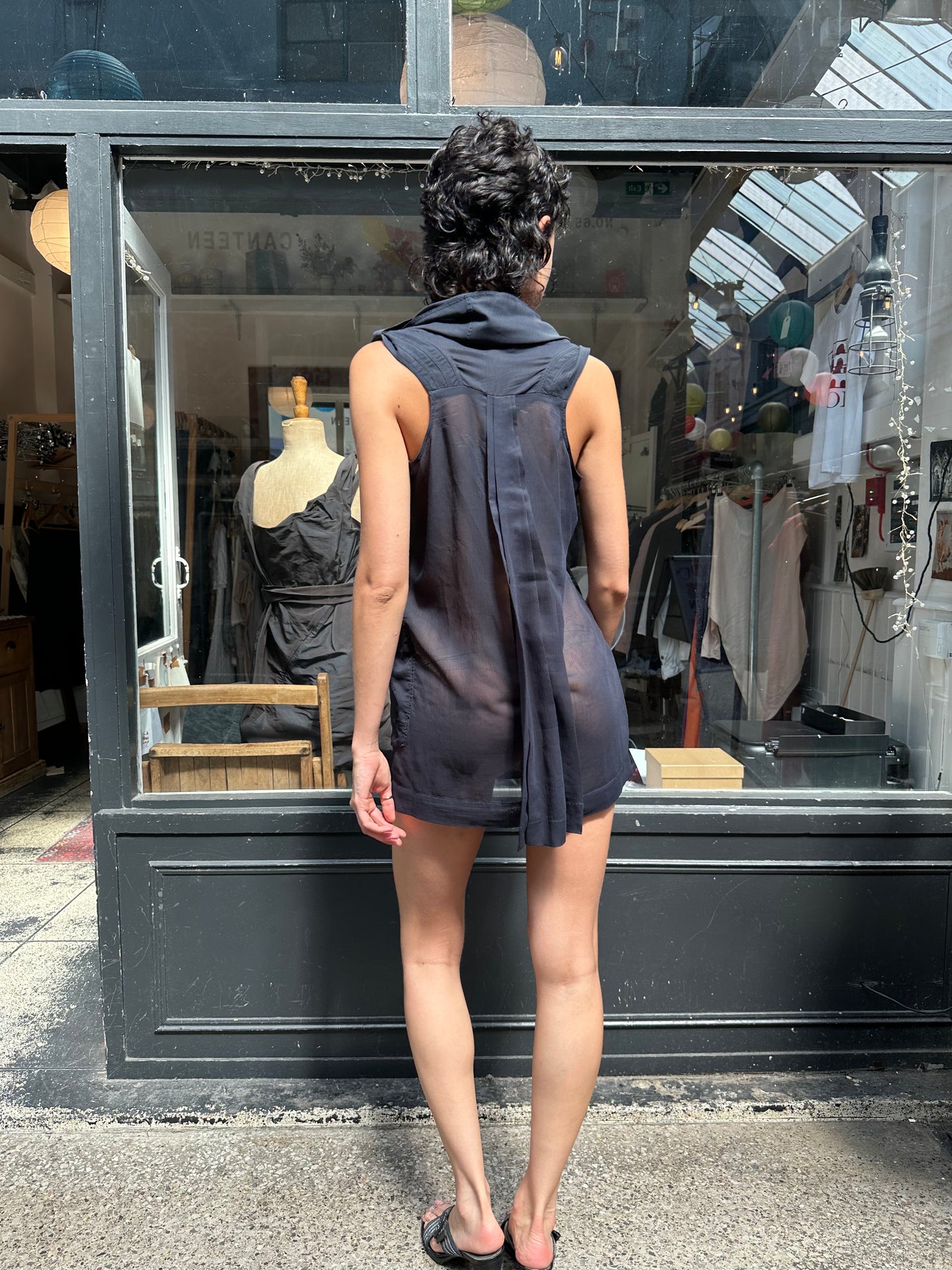 G STAR sheer hooded tunic