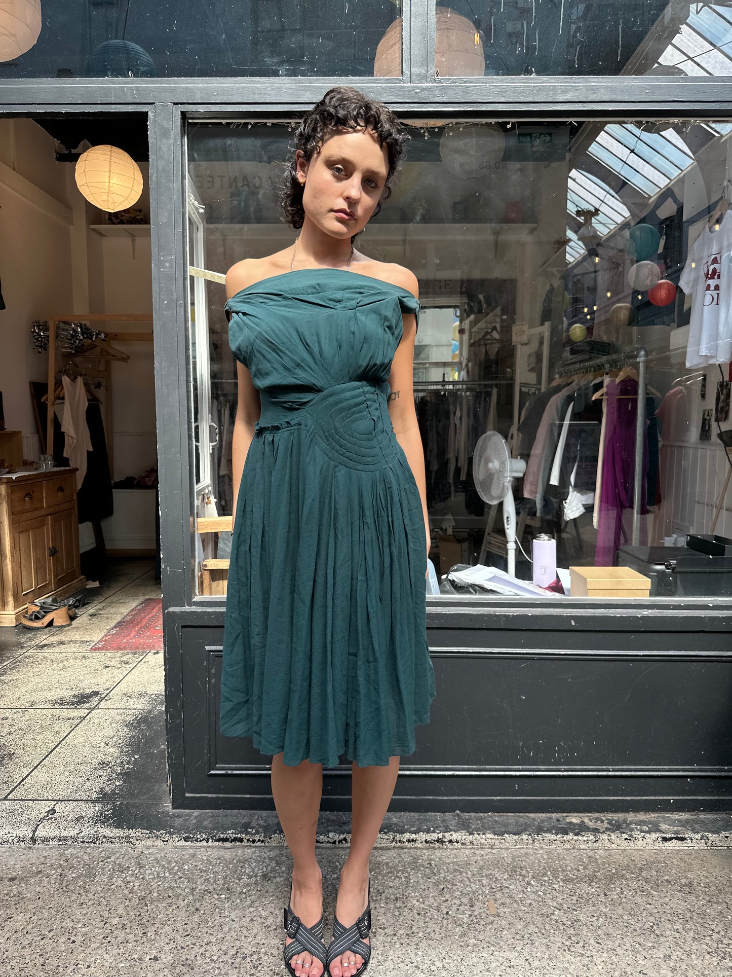 Green midi dress