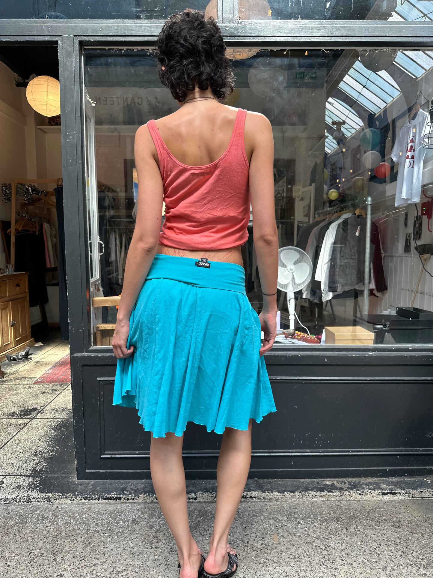 DKNY turquoise midi skirt