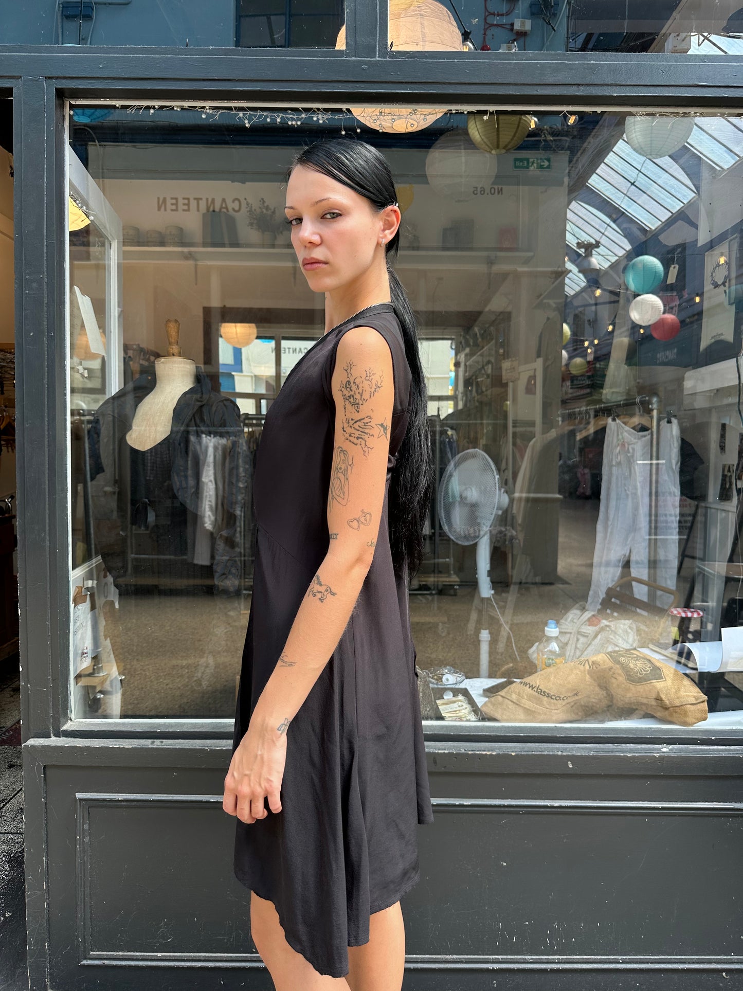 All saints black 100% silk dress