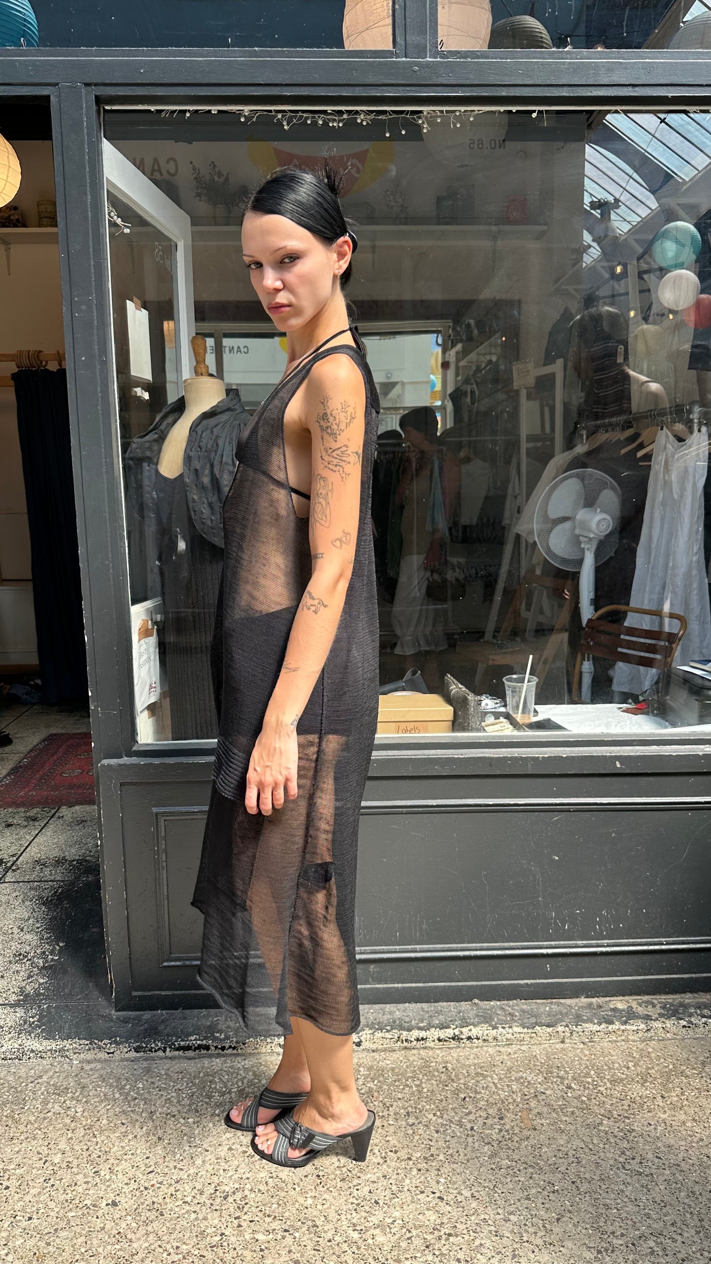 Black knit dress