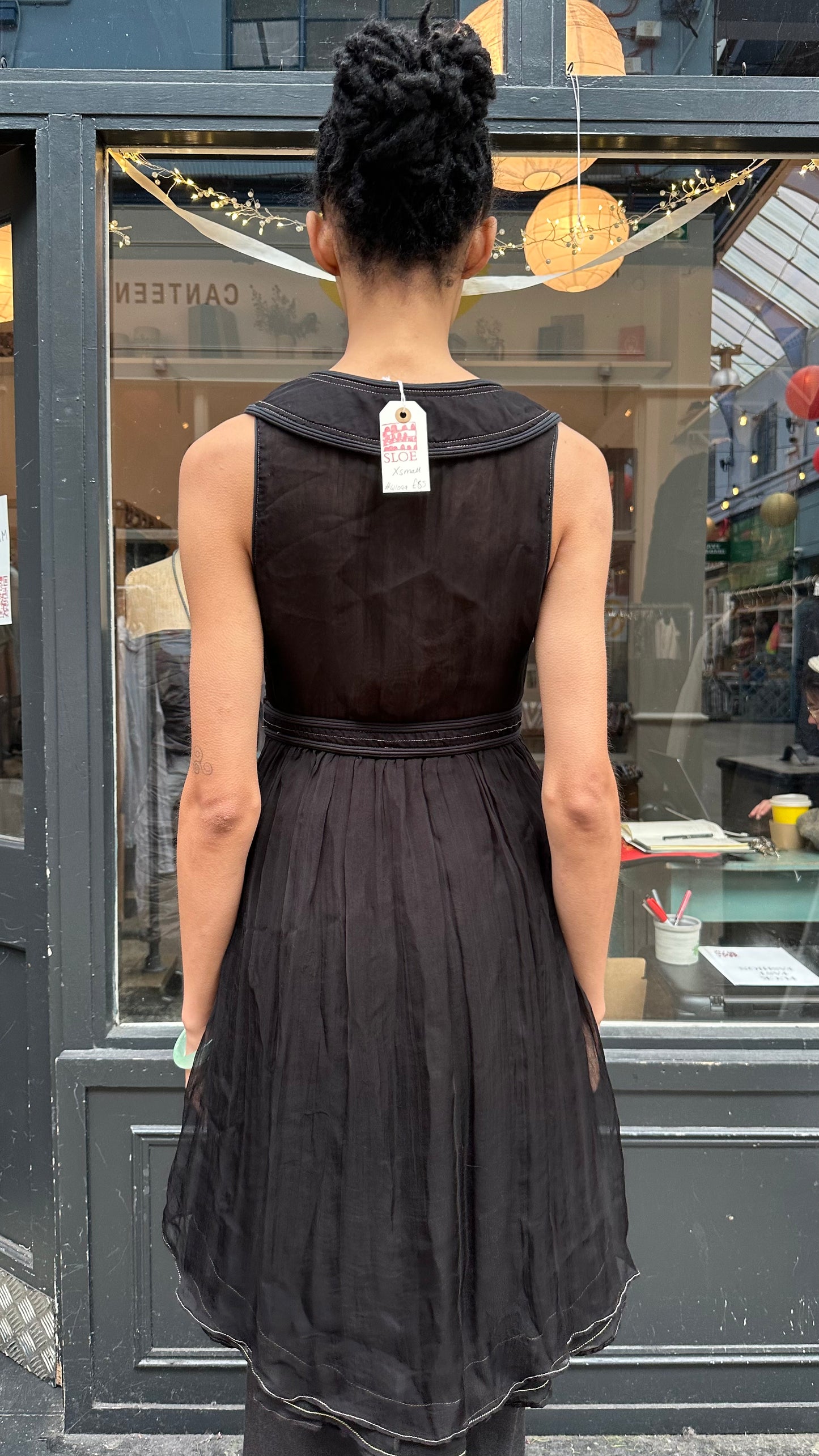 Black sheer mini dress