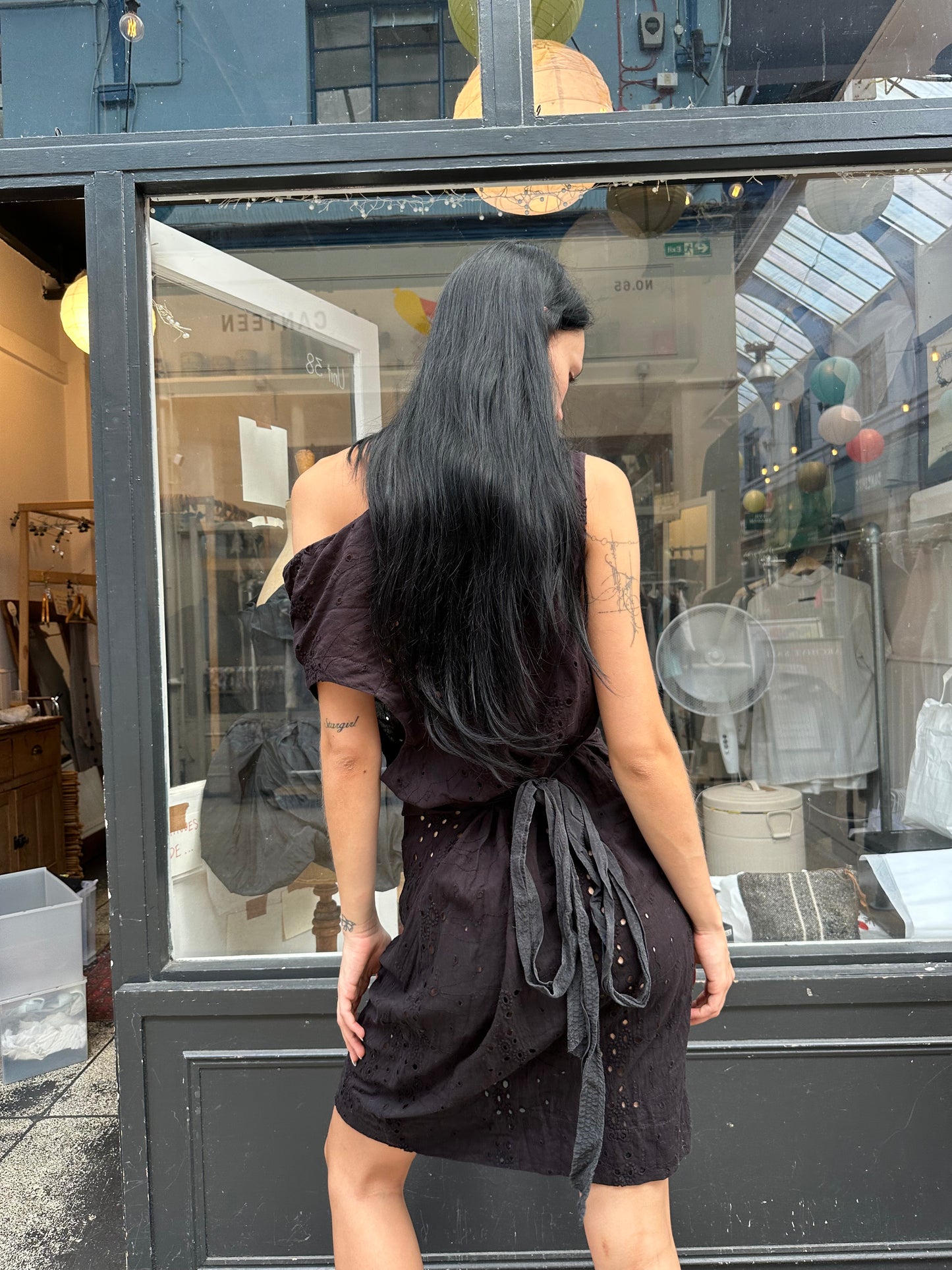 ALL SAINTS ruched broderie dress