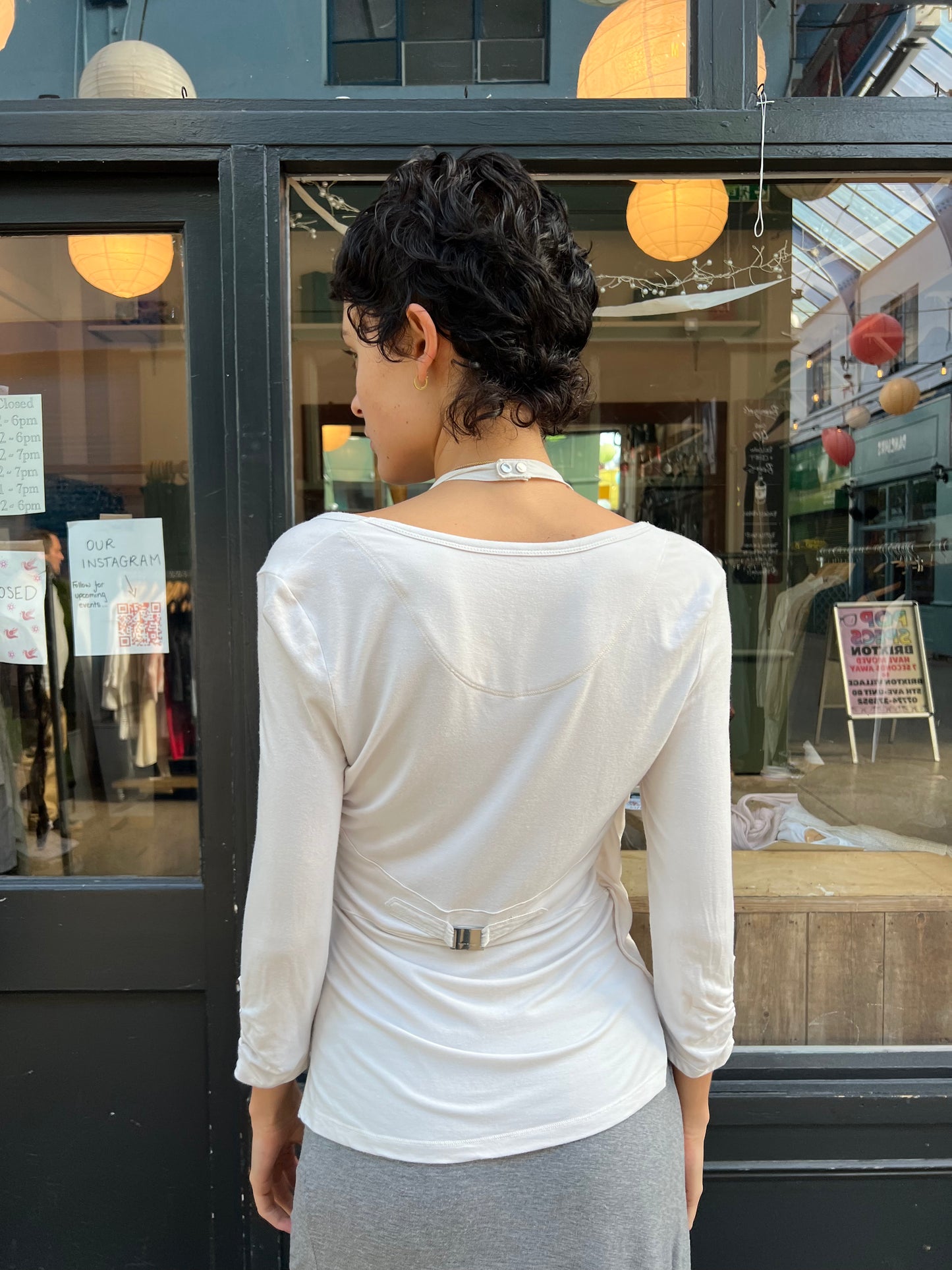 Cream multi-wear top