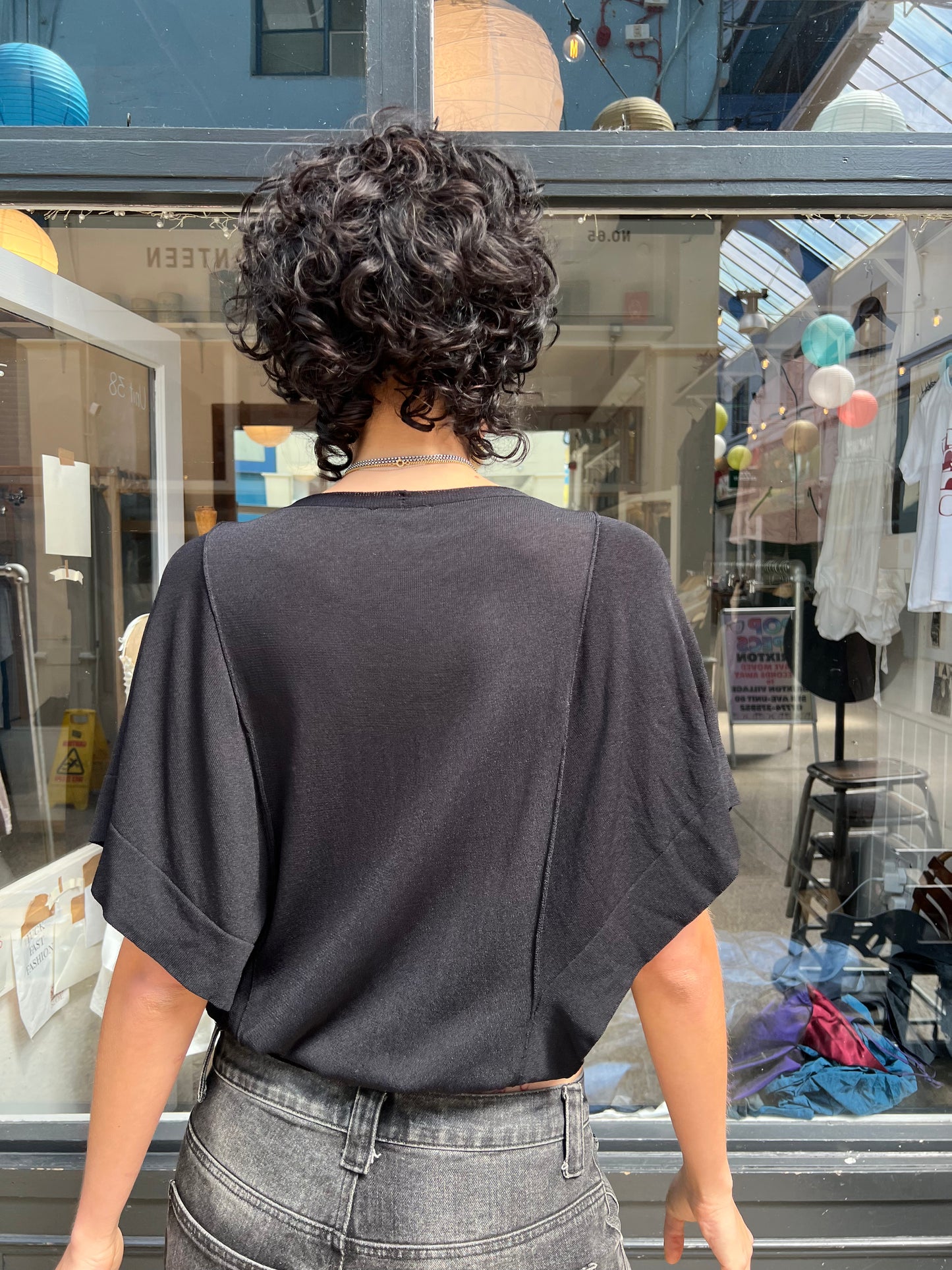 Black batwing slouchy tshirt