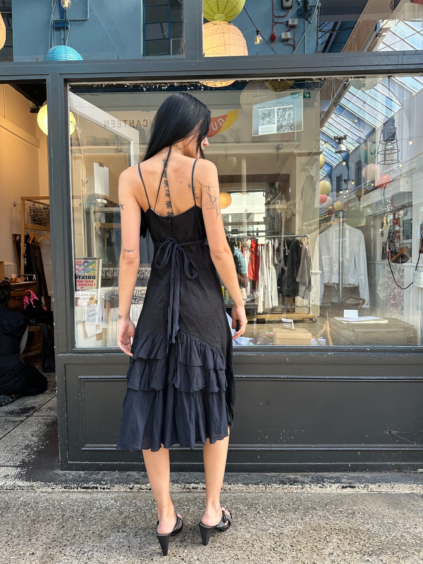 Nolita black cotton milkmaid dress