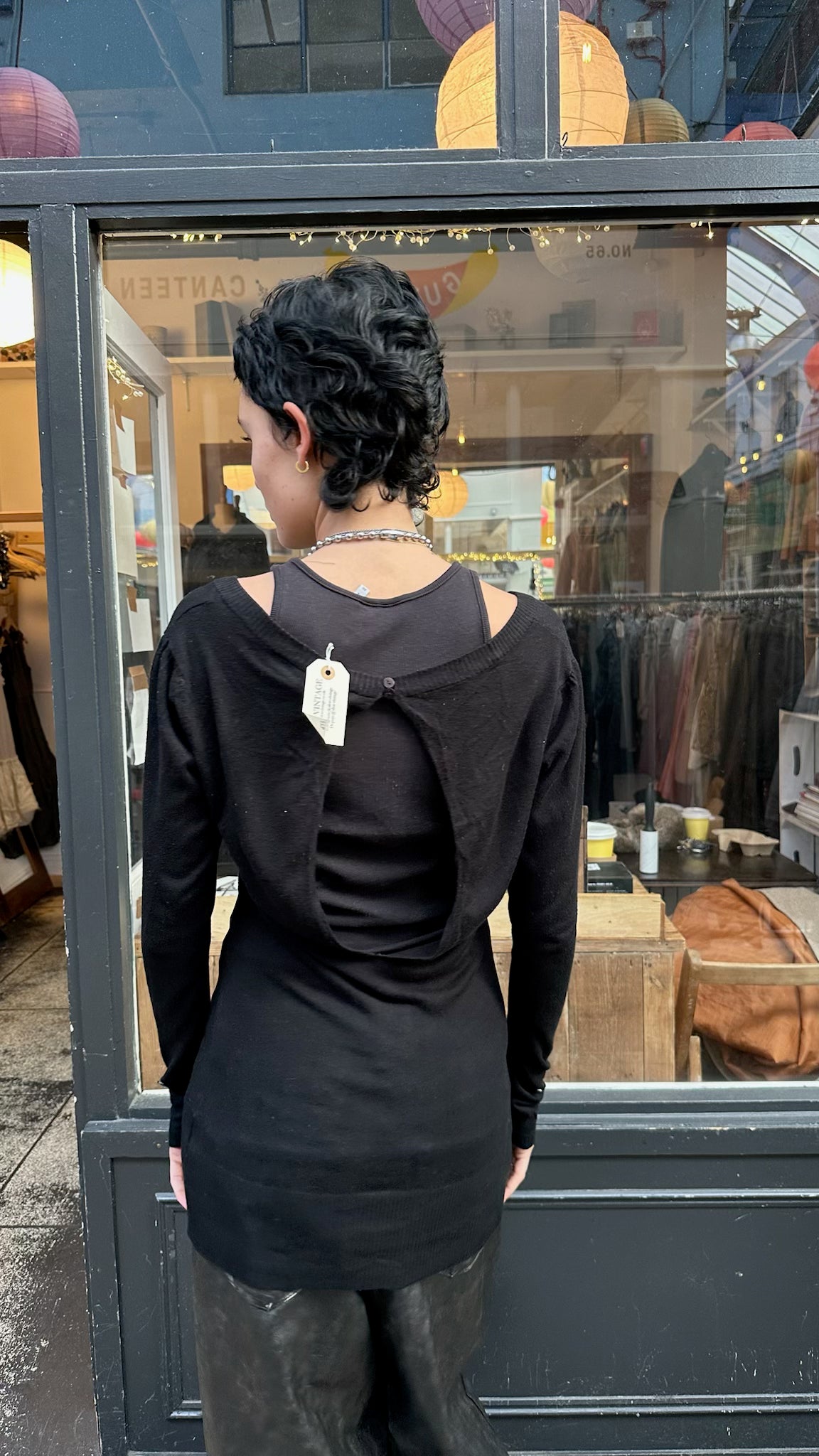 slouchy open back jumper