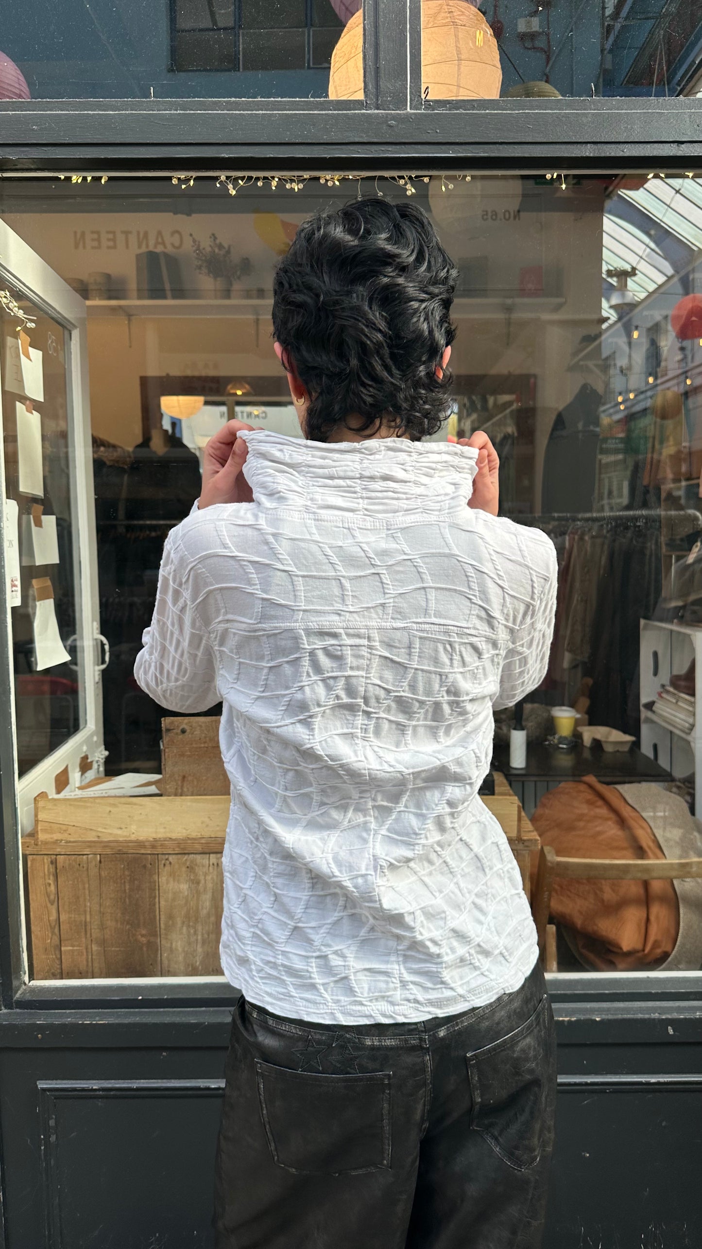 White textured jacket