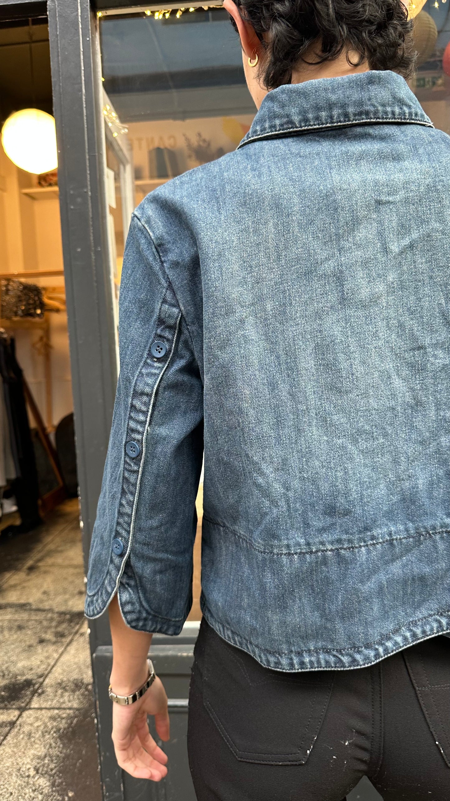 Denim pea coat