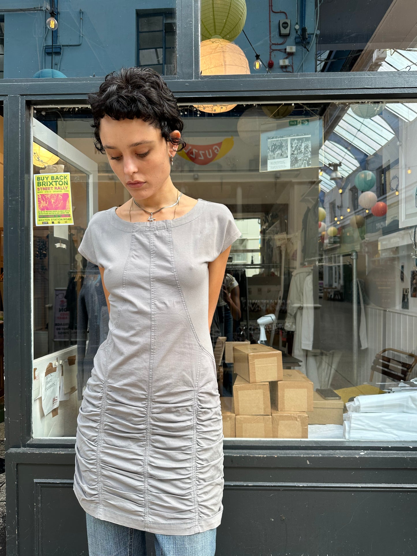 Grey ruched Tunic
