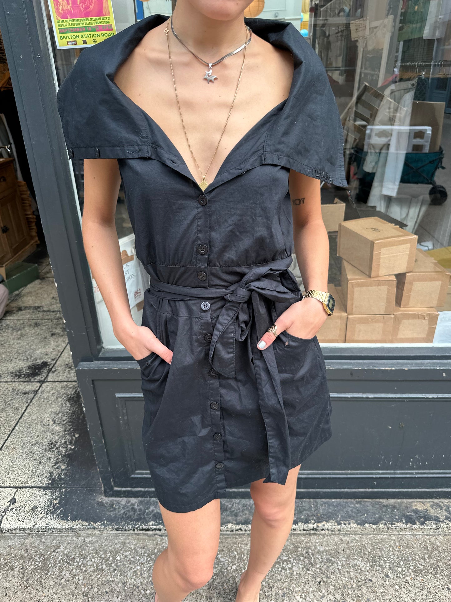 Bench cotton button up cargo dress