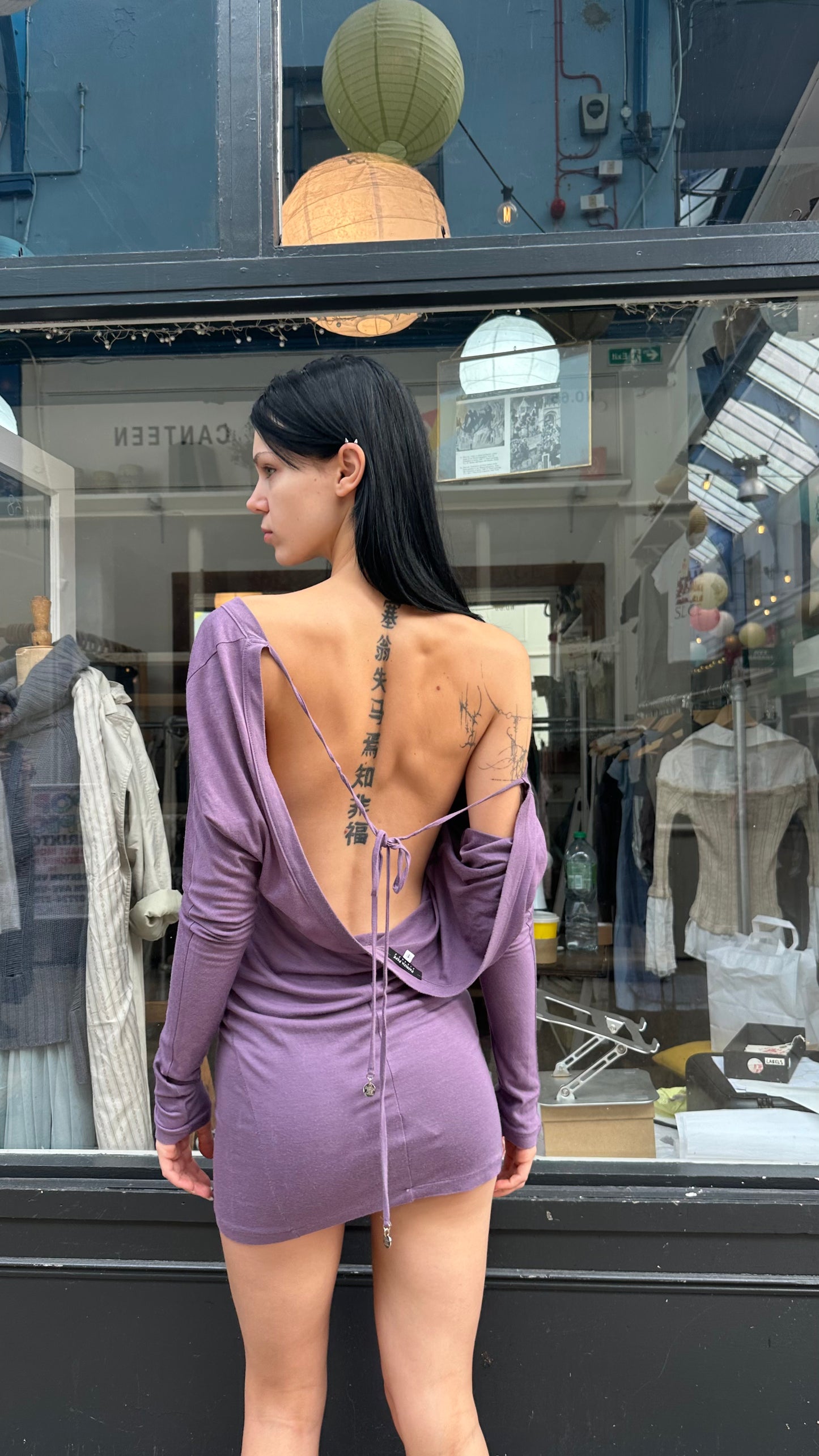 Patrizia Pepe purple batwing dress