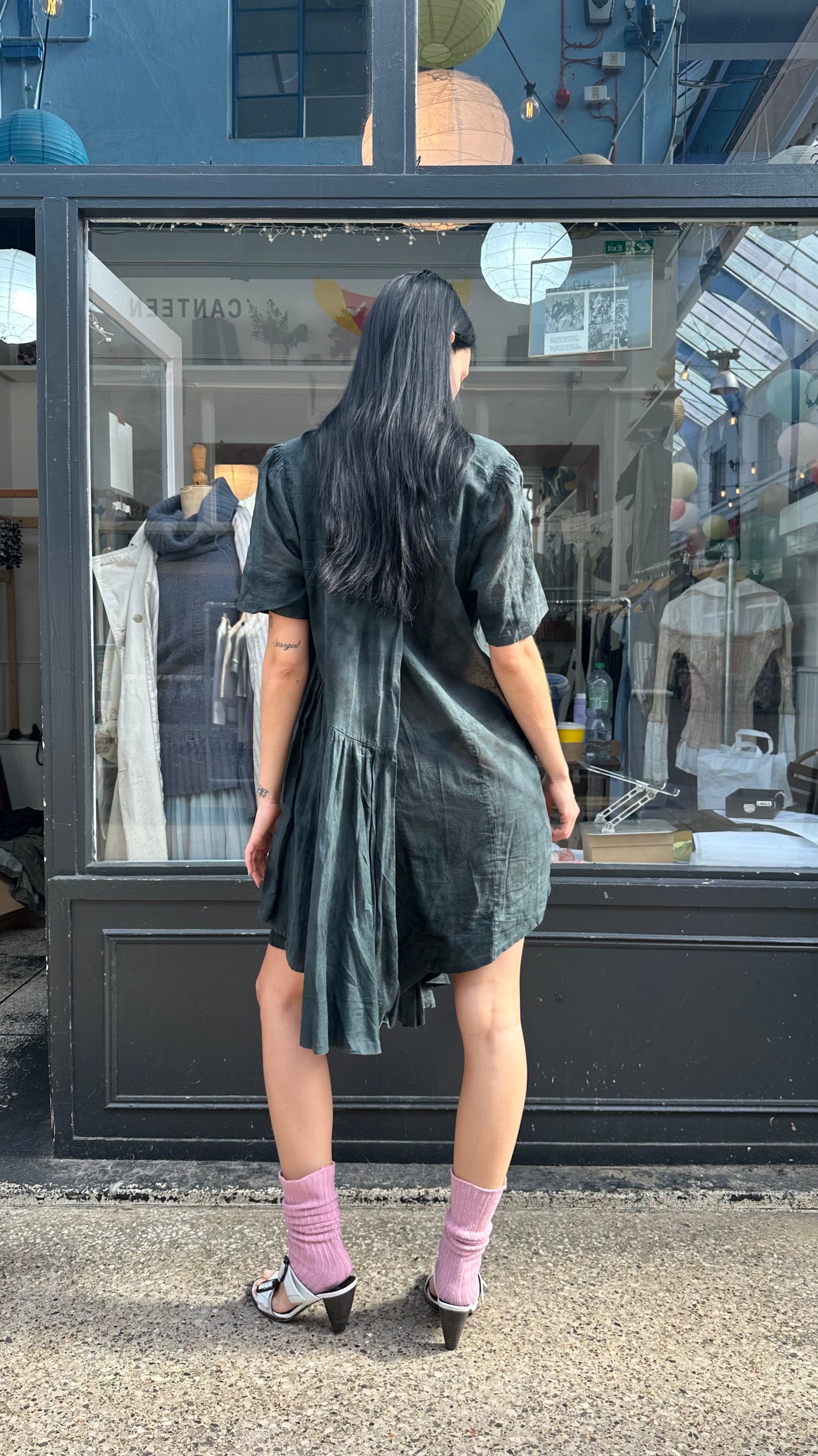 All saints black gingham mini dress