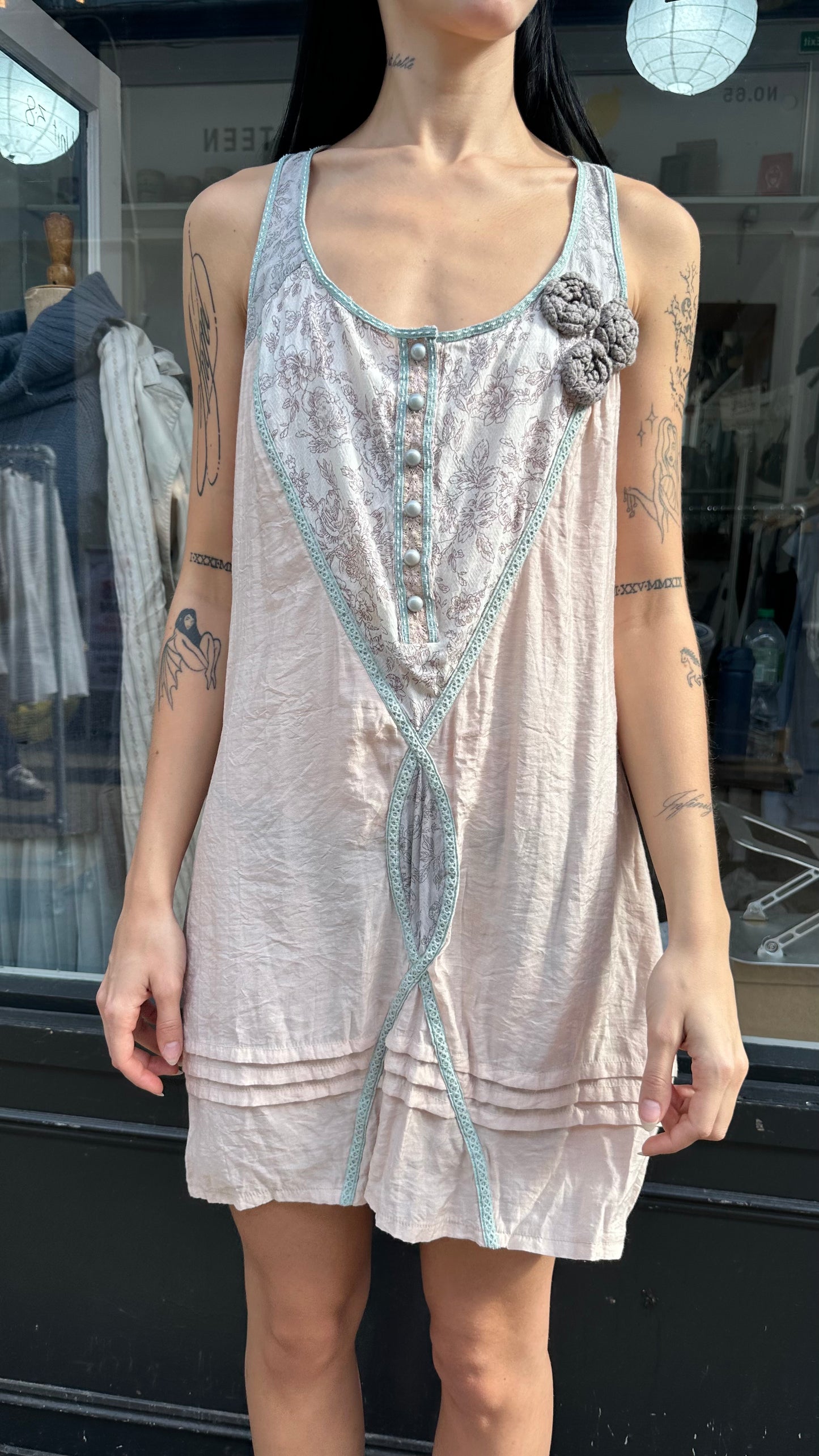 Pink mini tunic dress