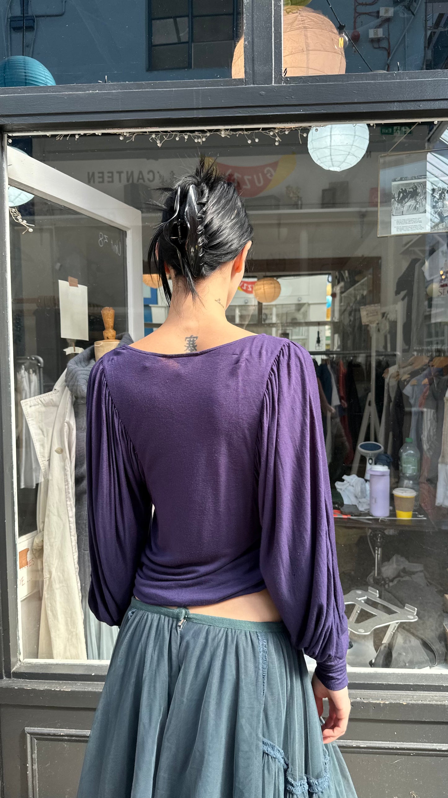Purple batwing top