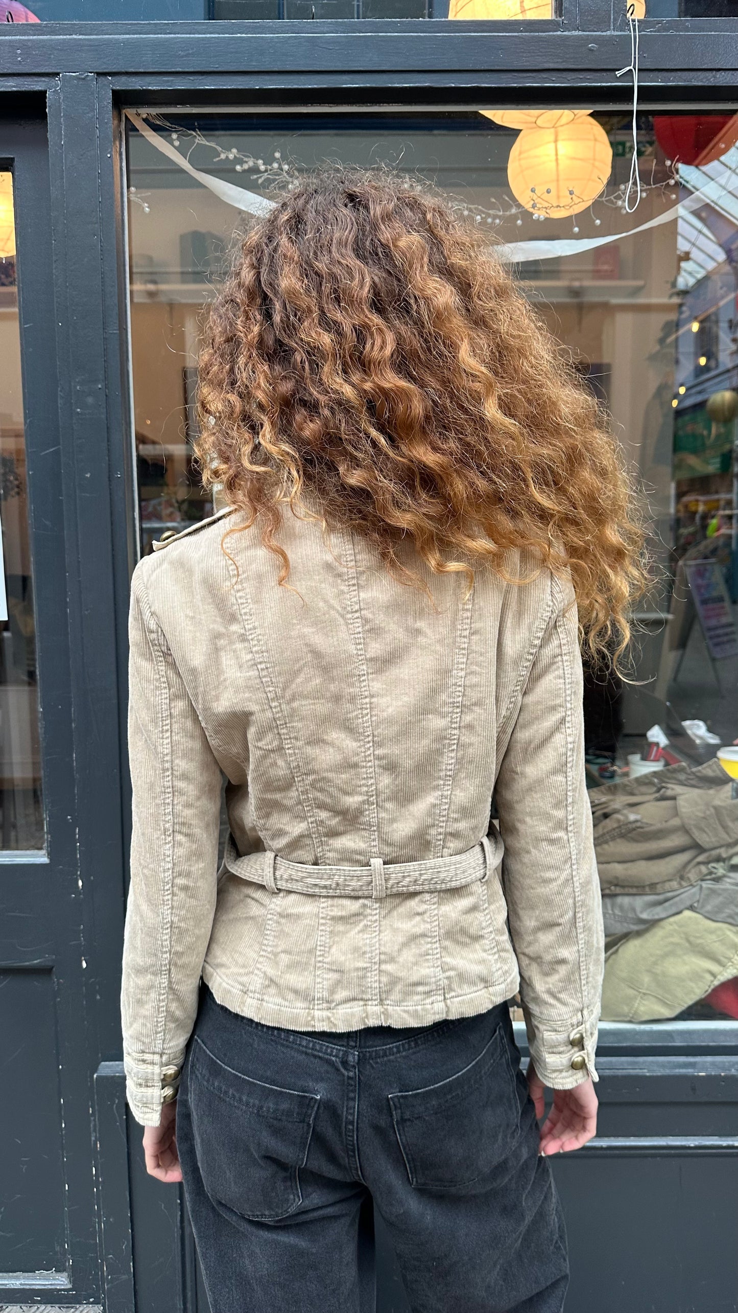 Corduroy military style jacket