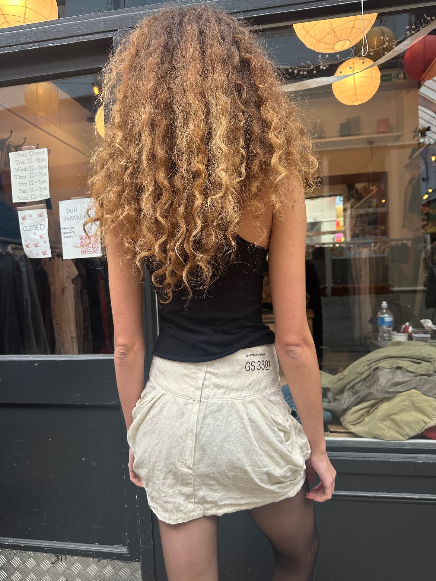 Drop waist mini skirt