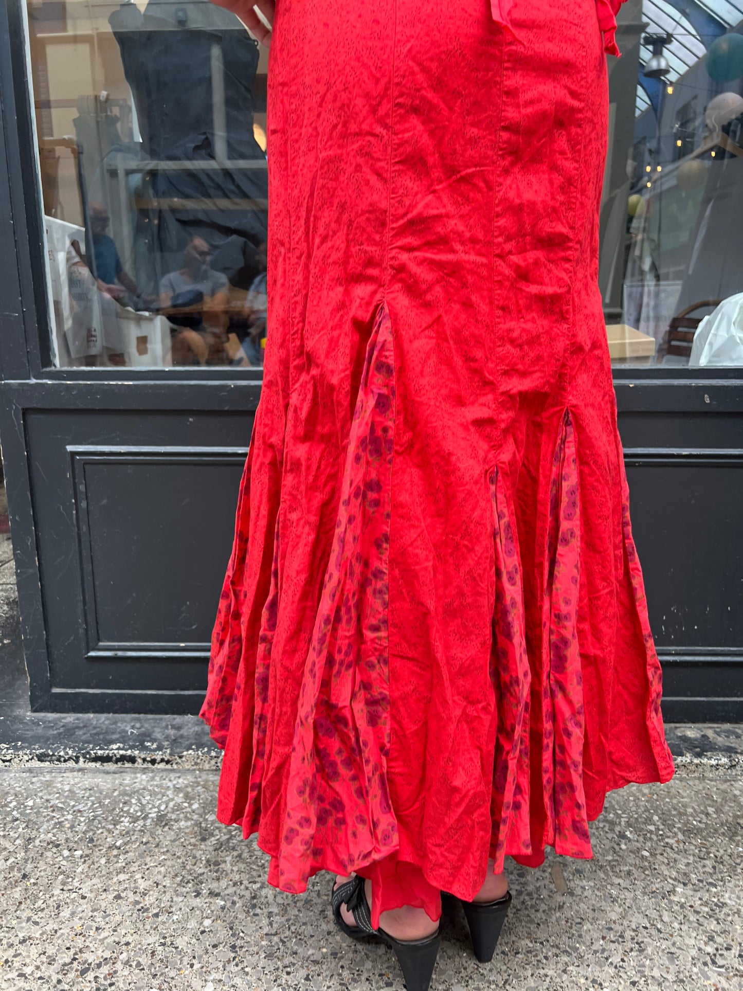 Red 100% cotton maxi dress