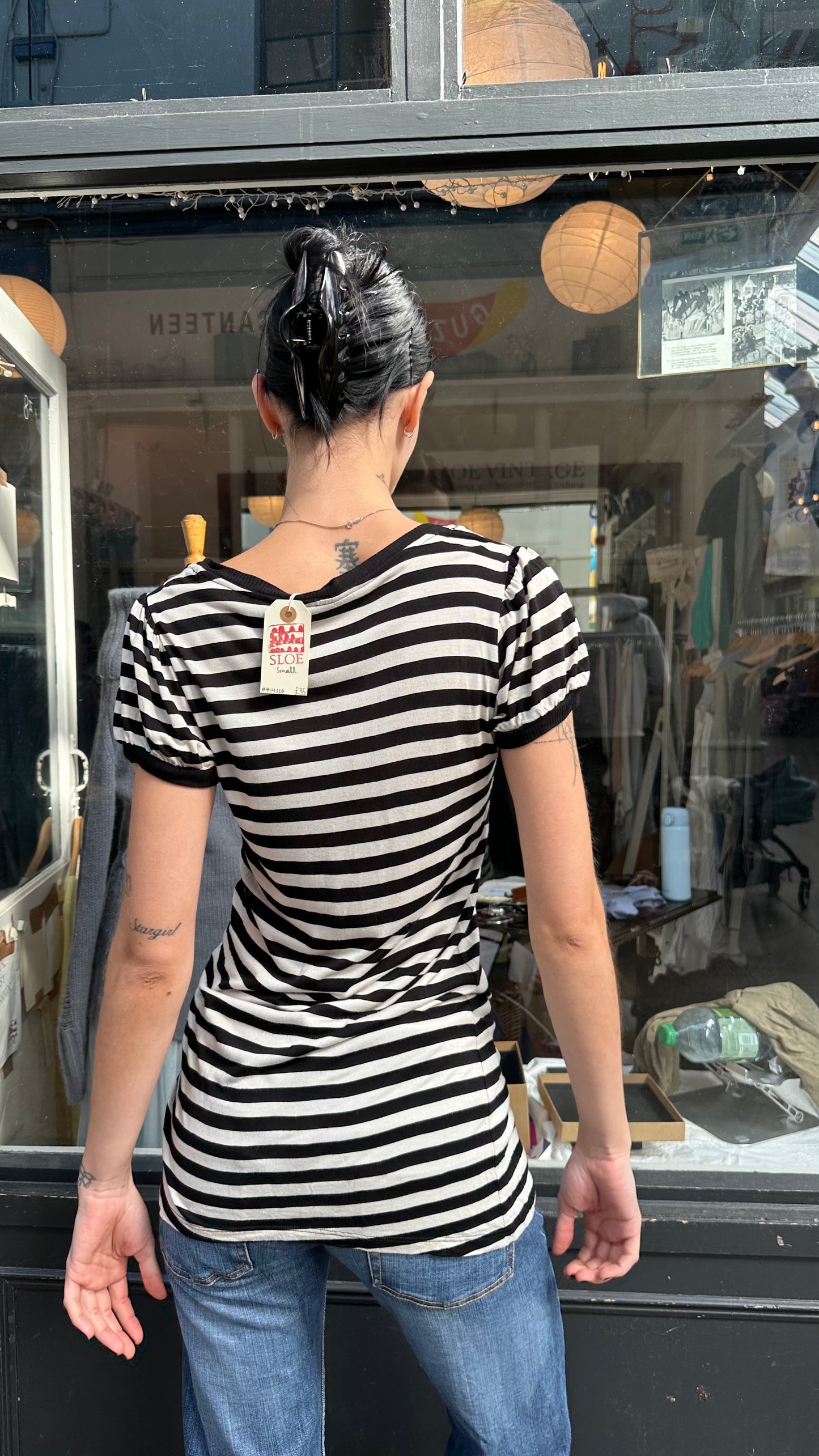 Black and white striped tshirt