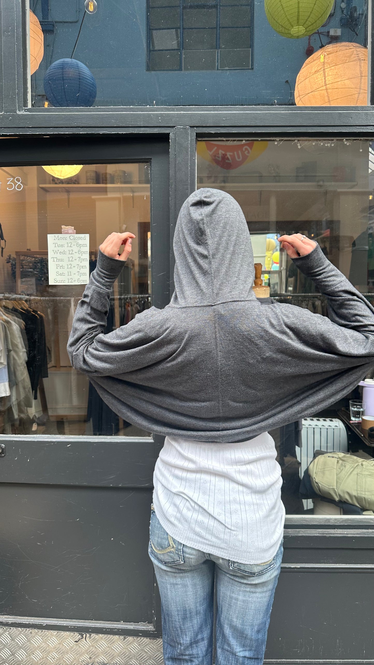 Grey shrug hoodie
