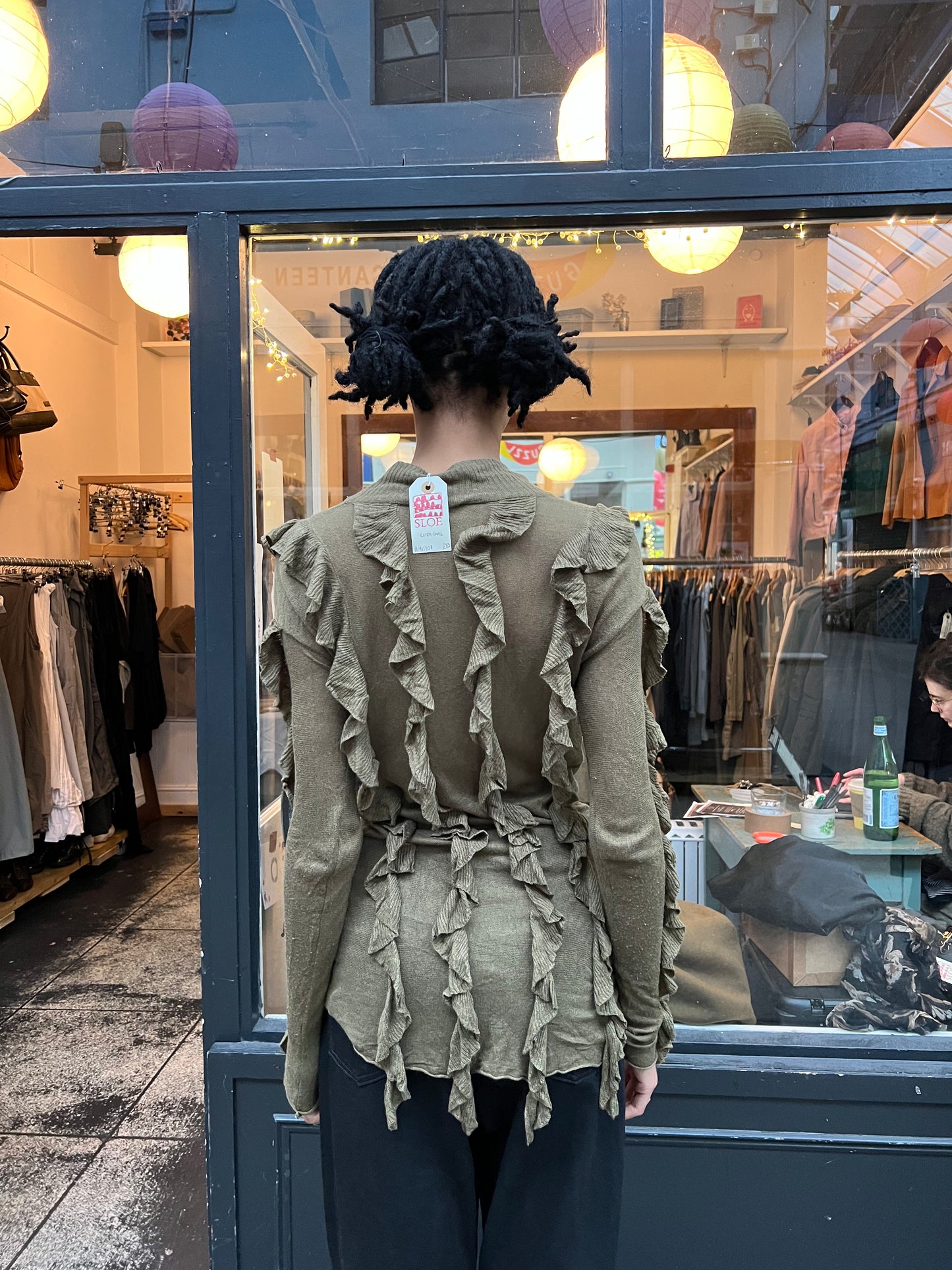 High neck textured jumper