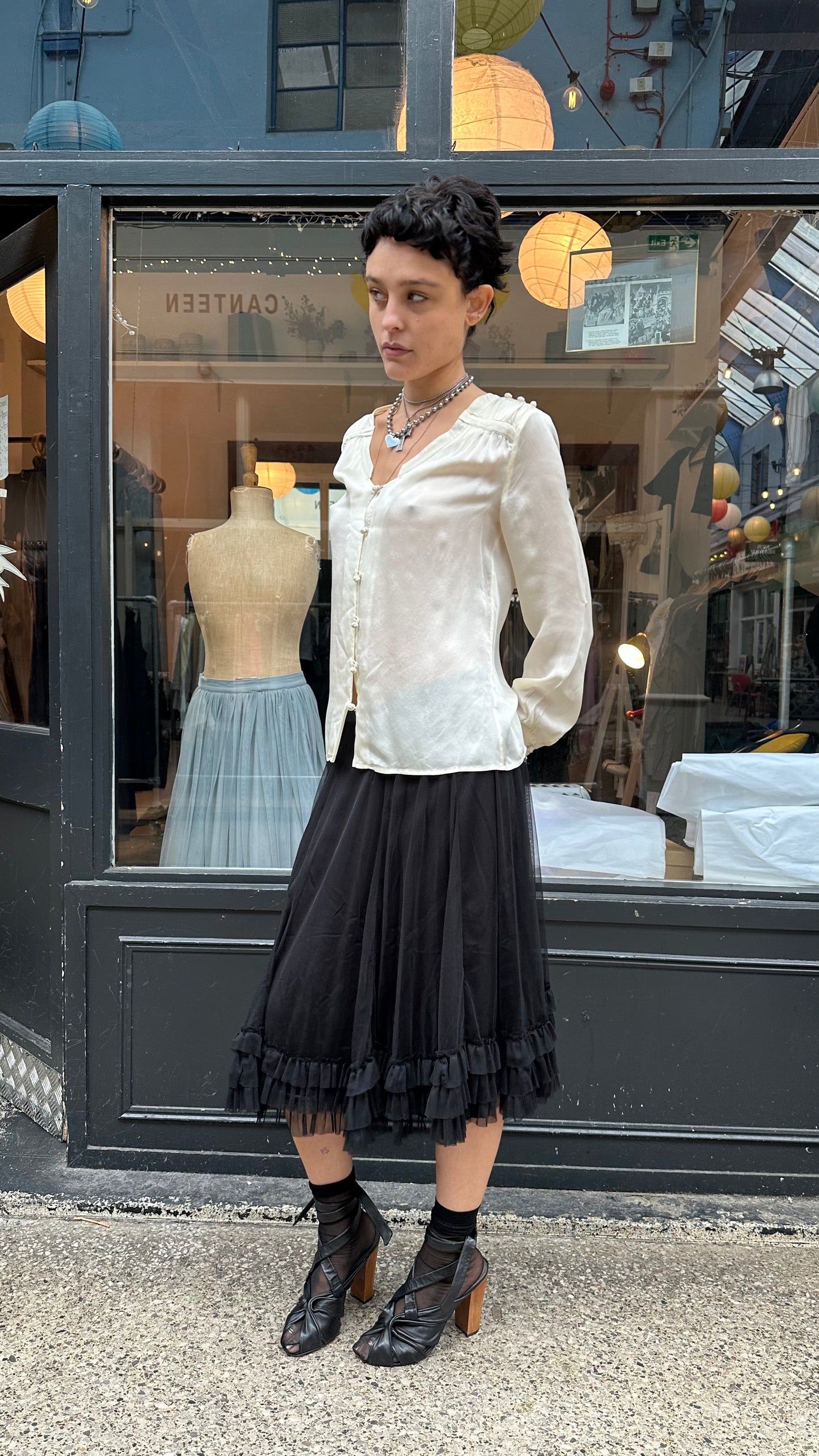Cream silk blouse