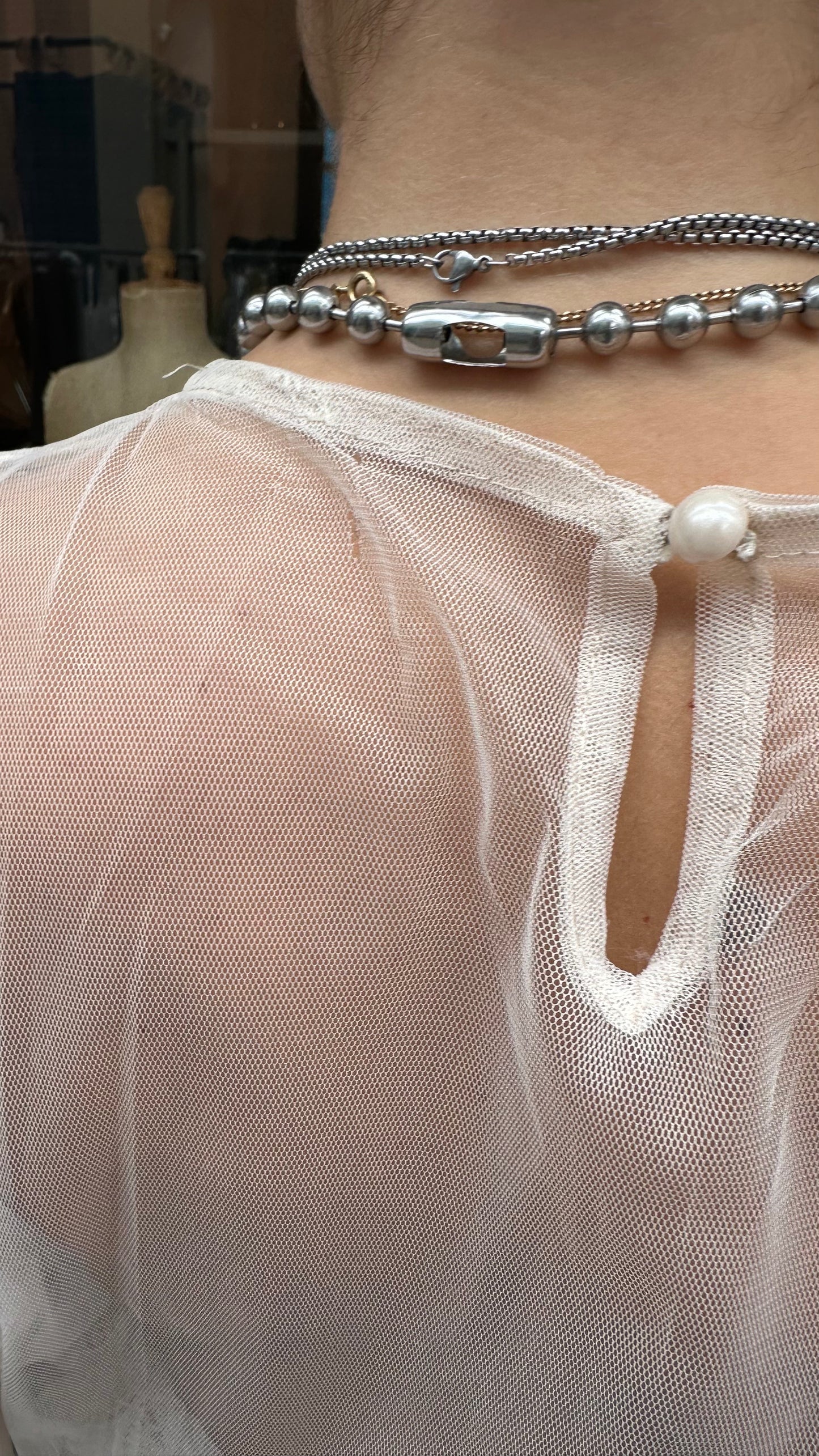 Cream lace top