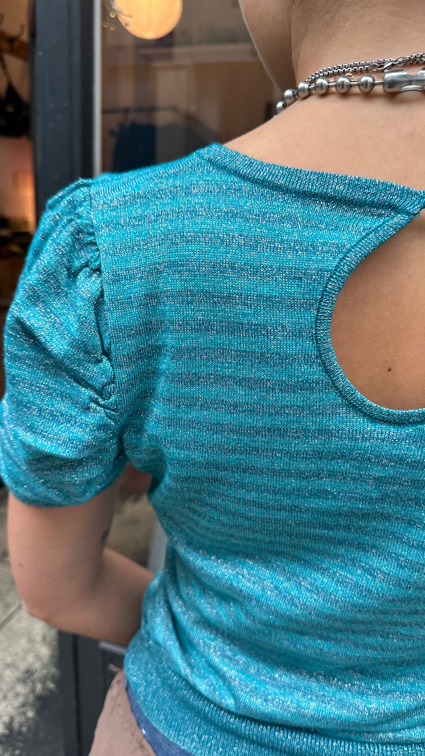 Blue sparkle top