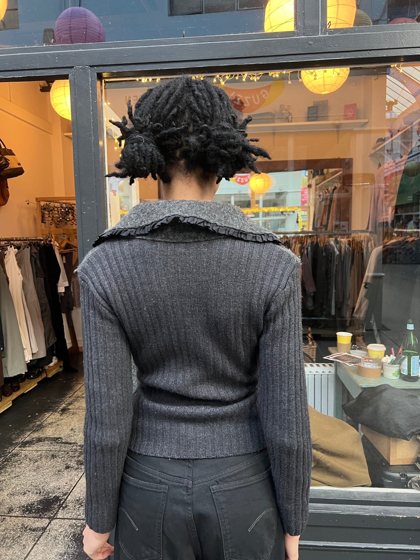 Knit Jacket with ribbing