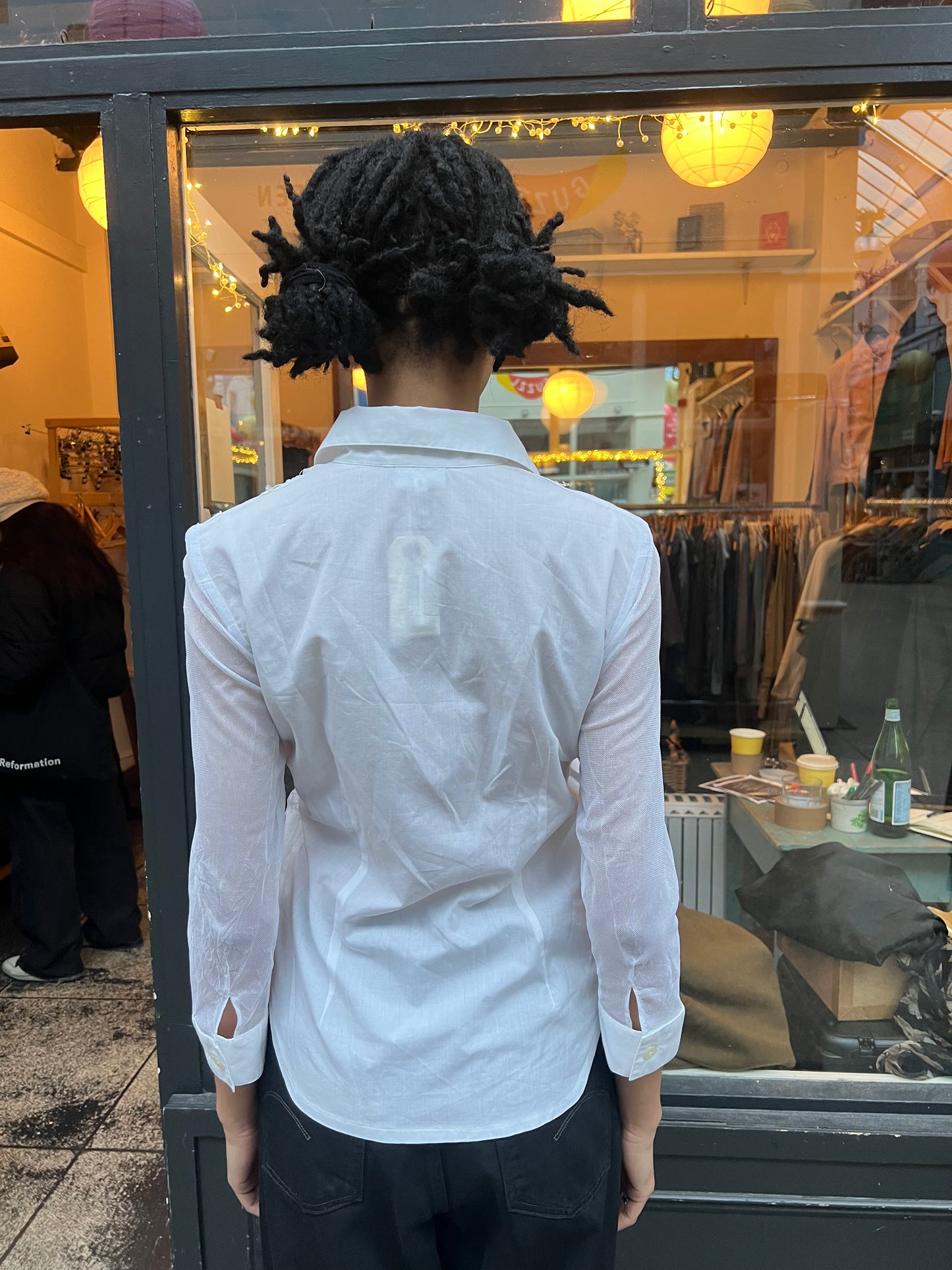 Cotton and Mesh Deconstructed Shirt