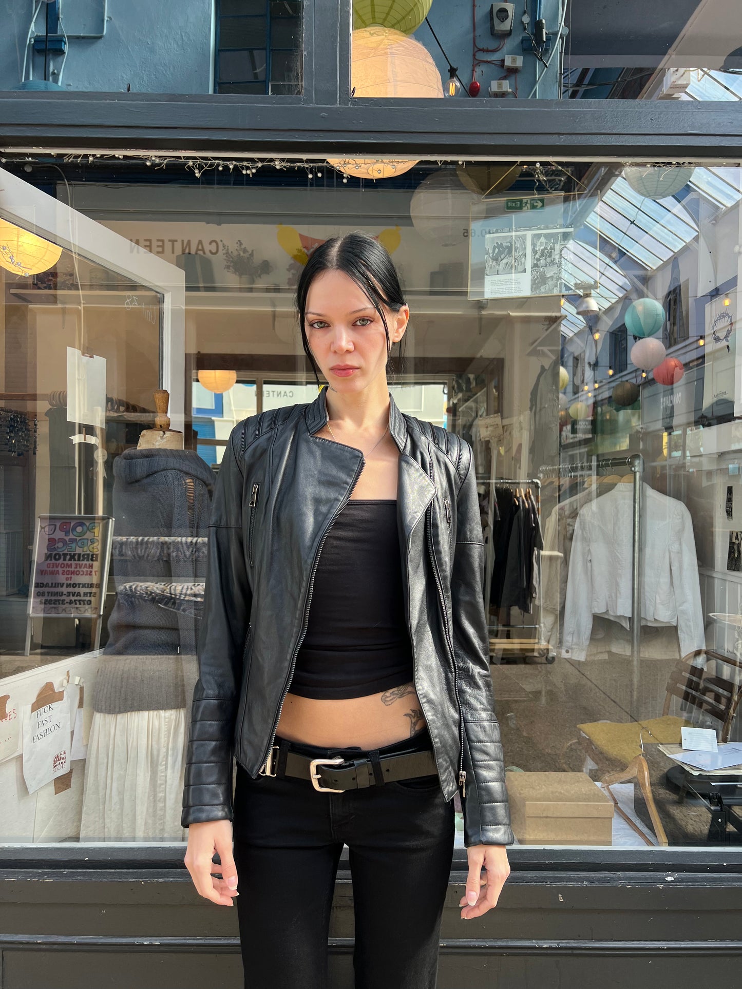 Black leather jacket