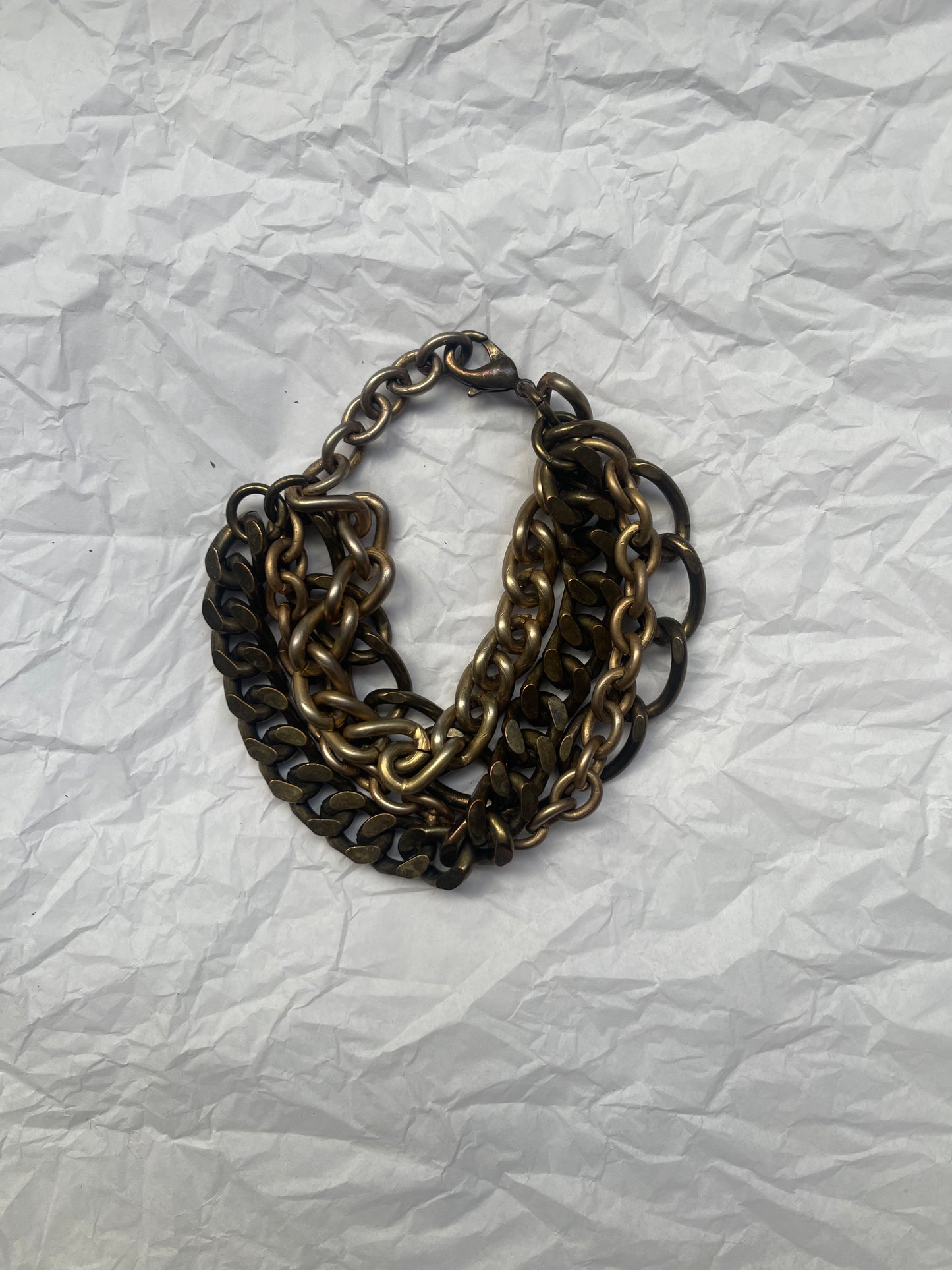Multiple Chain Brass and Gunmetal Bracelet 1/2