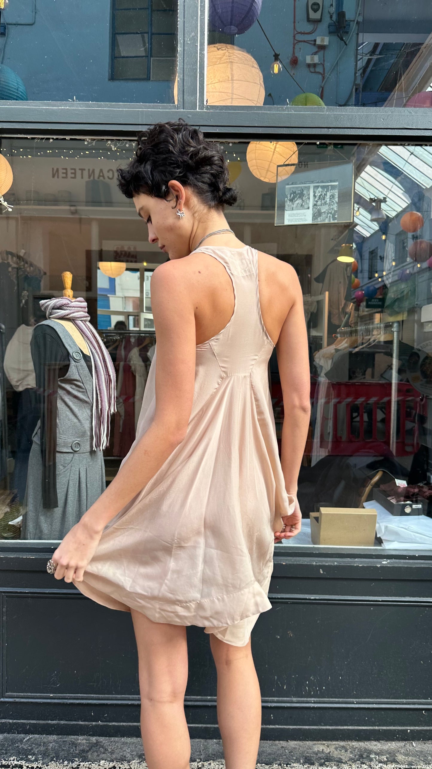 All saints nude 100% silk dress