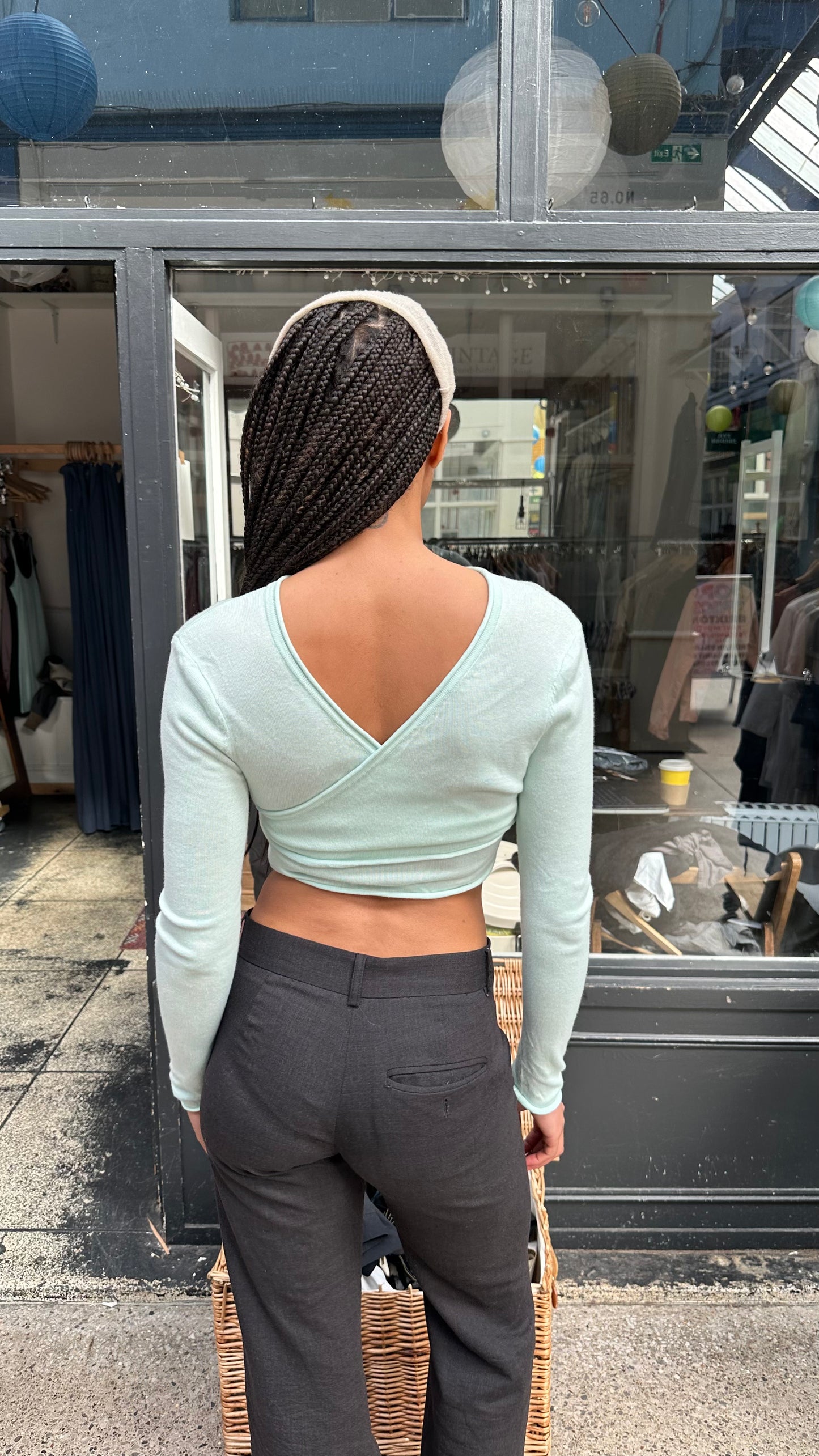 Turquoise wrap top