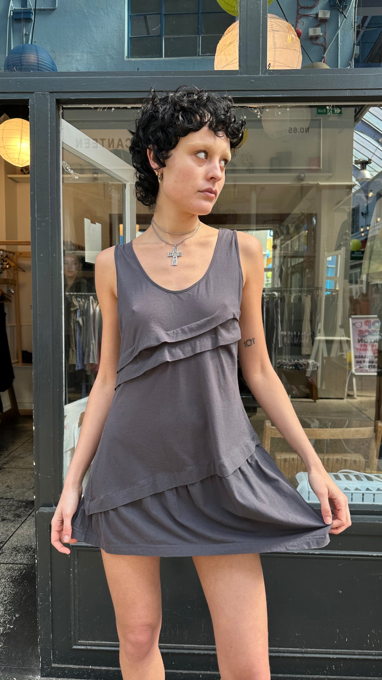 Grey mini dress / tunic top