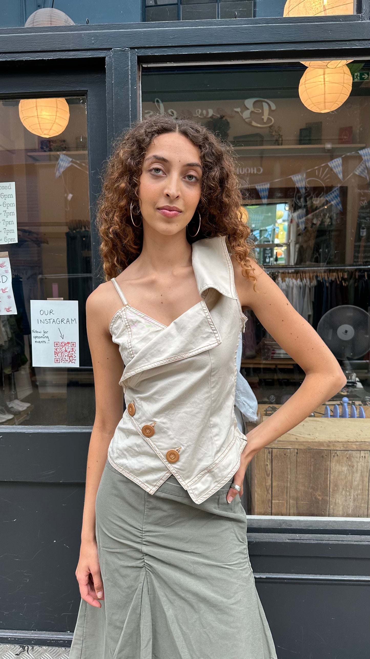 Deconstructed trench coat top