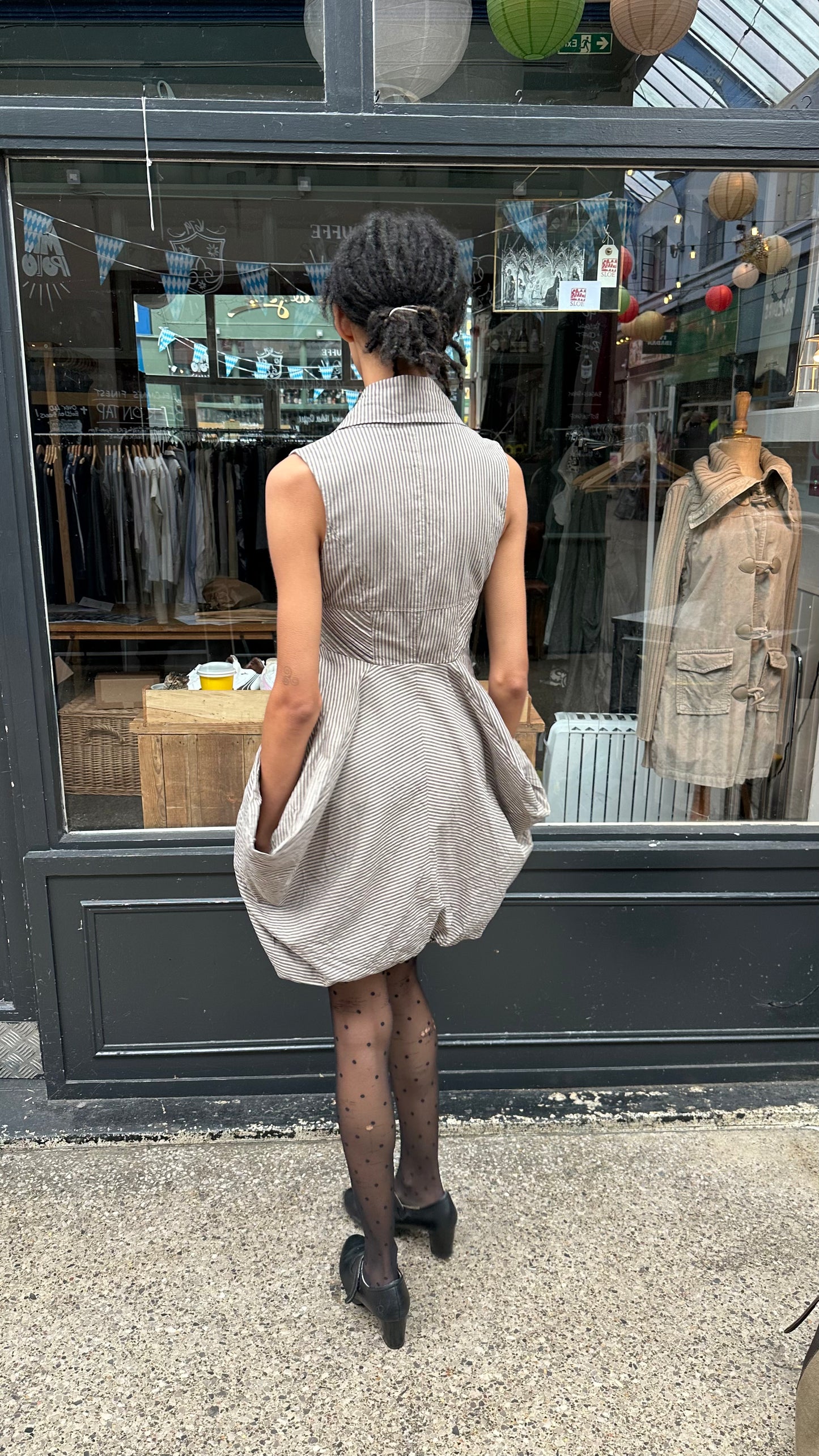 Striped dress with Bubble Skirt