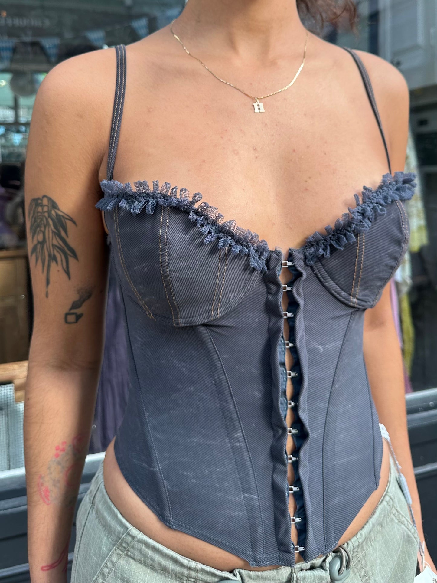 VALERY denim effect corset