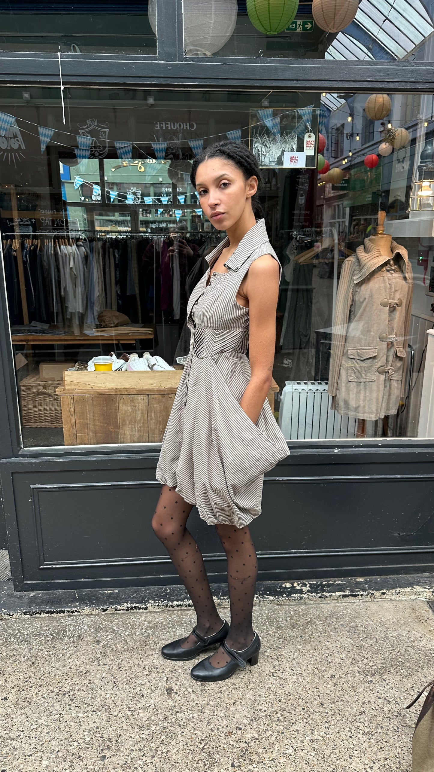 Striped dress with Bubble Skirt